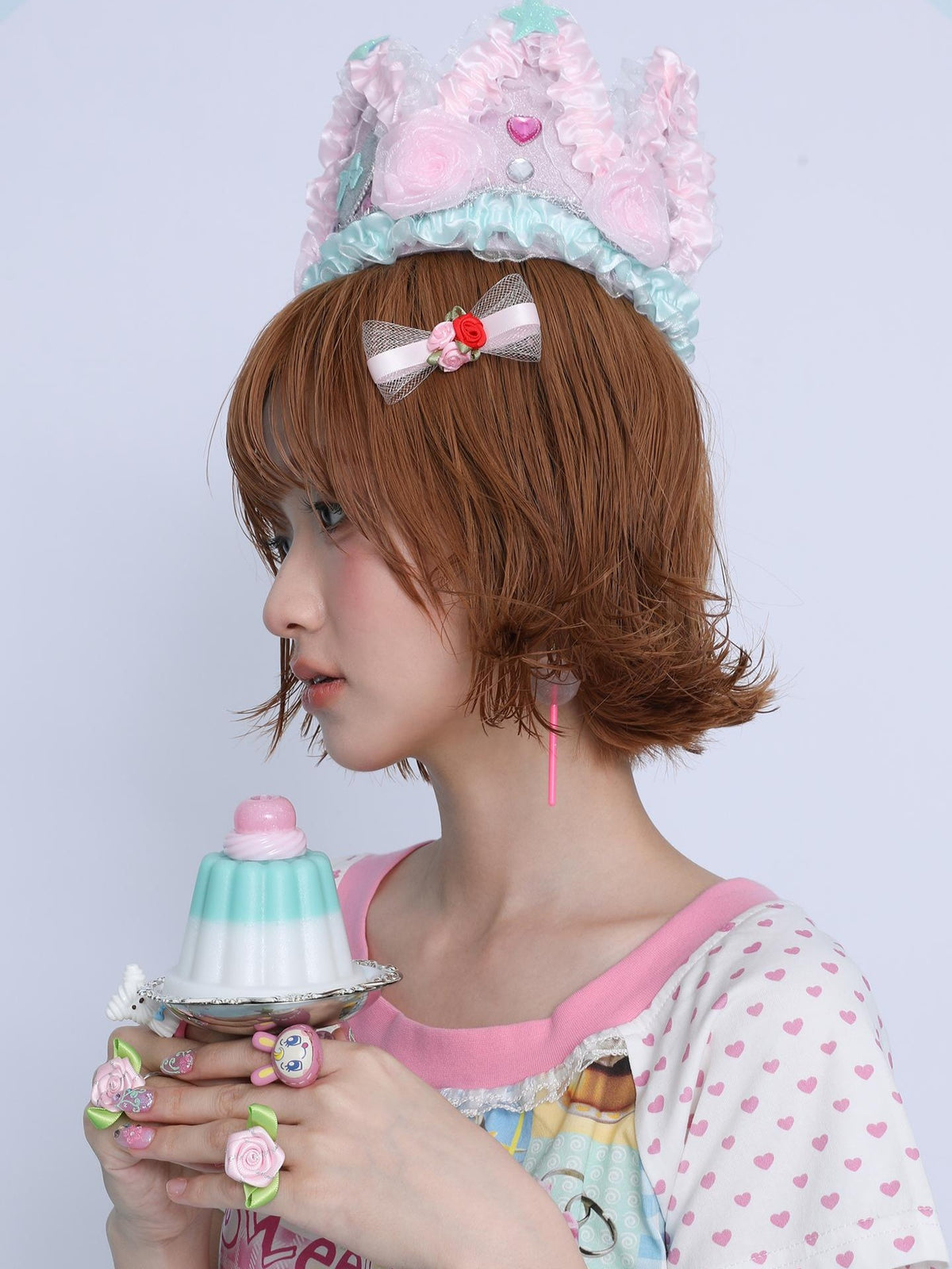Frufru Gulu Vintage Rose Pink Butterfly Bow Women&