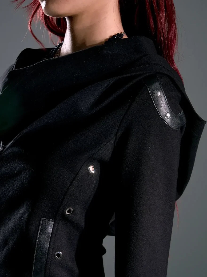 Asymmetric Hooded Wasteland Knit