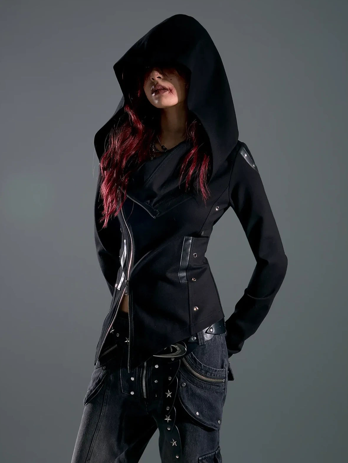 Asymmetric Hooded Wasteland Knit