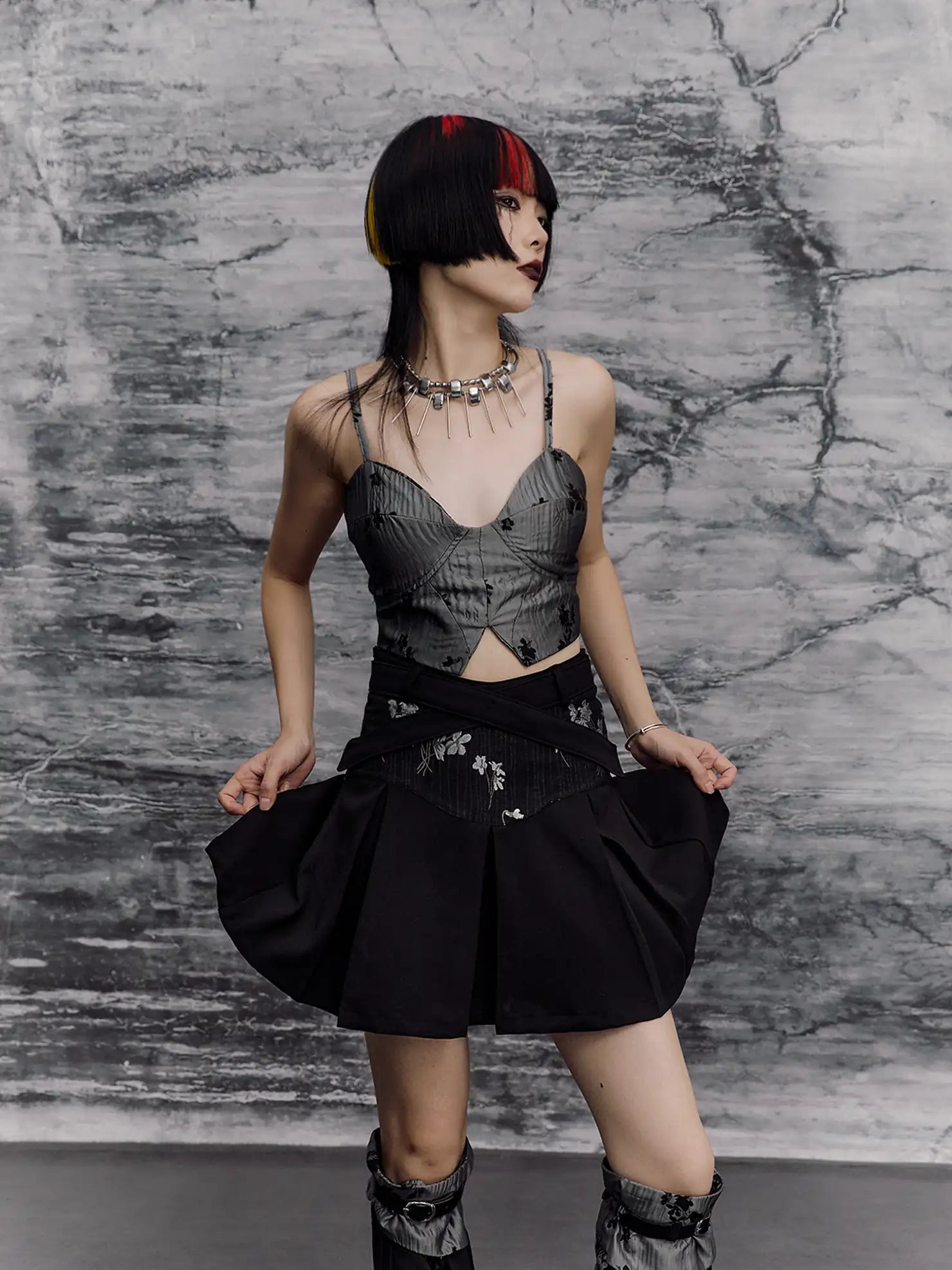Frustration Garden Chinese Punk Sleeveless Crop Top