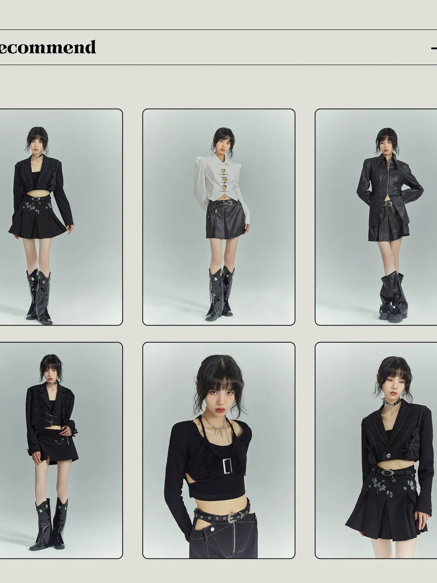 Frustration Garden Cropped Curve Stitch Blazer 
V-neck T-shirt 
Long Sleeve