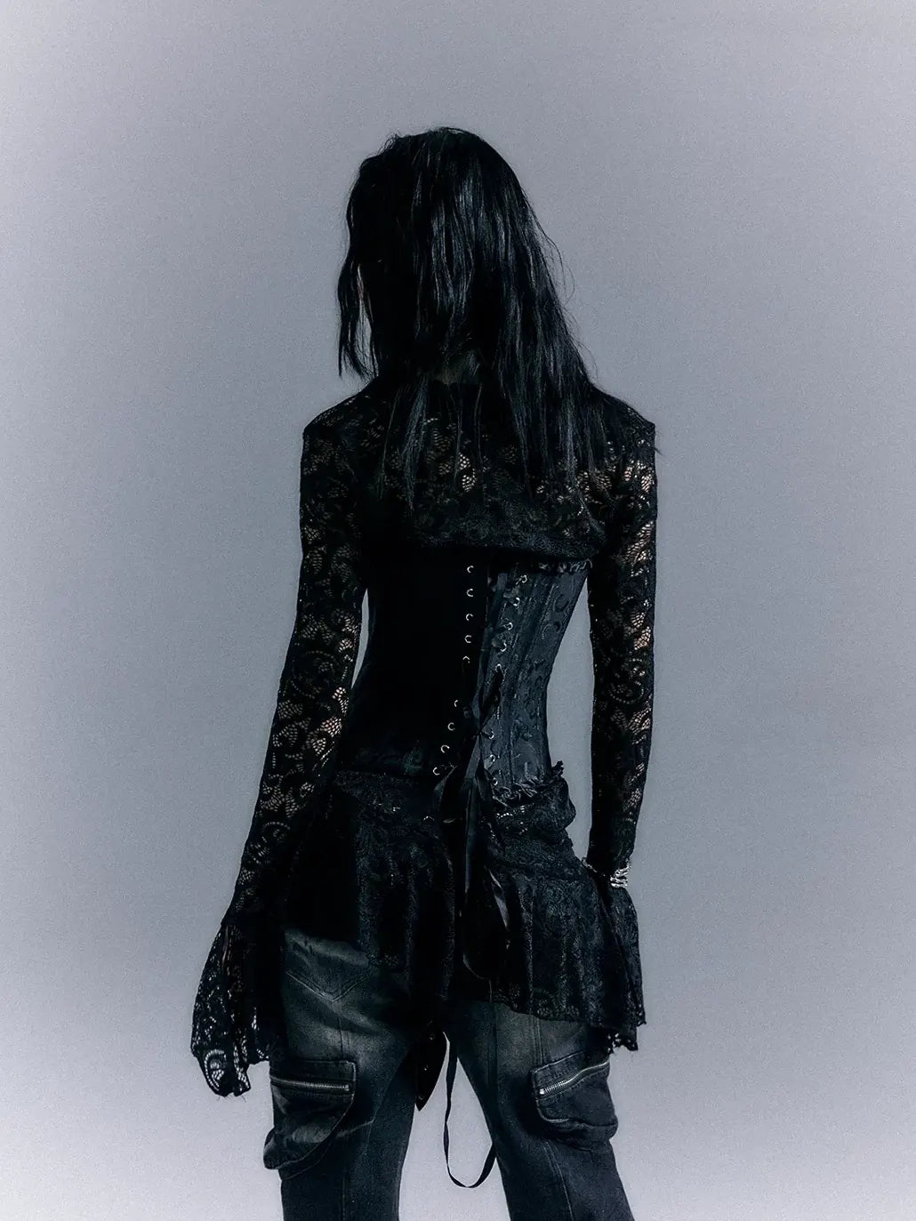 Frustration Garden Dark Gothic Punk Lace Up Corset Lace Dress Set