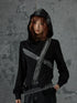 Frustration Garden Dark Punk Cross Hooded Knit Top