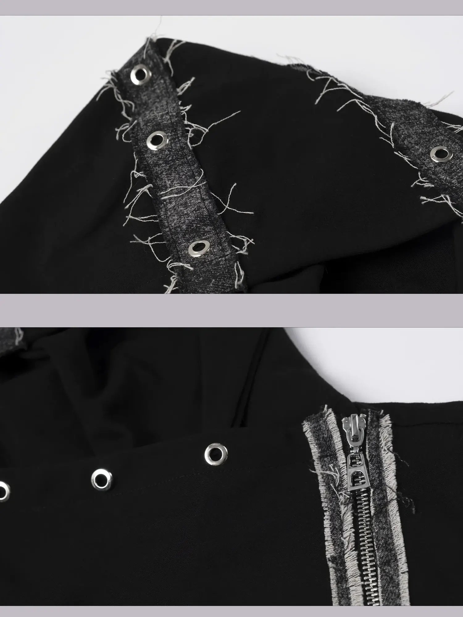 Frustration Garden Dark Punk Cross Hooded Knit Top