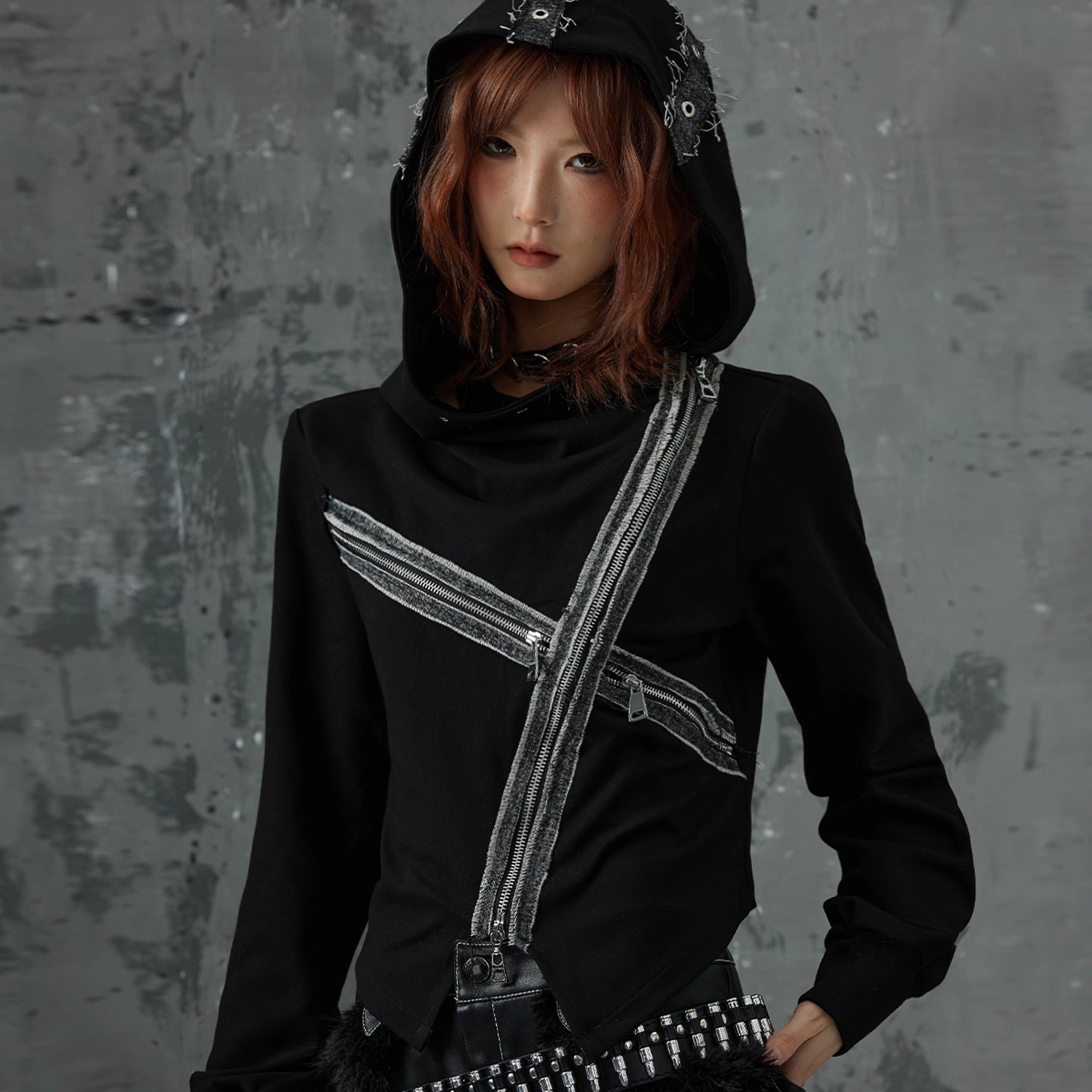 Frustration_Garden_Dark_Punk_Cross_Hooded_Knit_Top_MISSTT