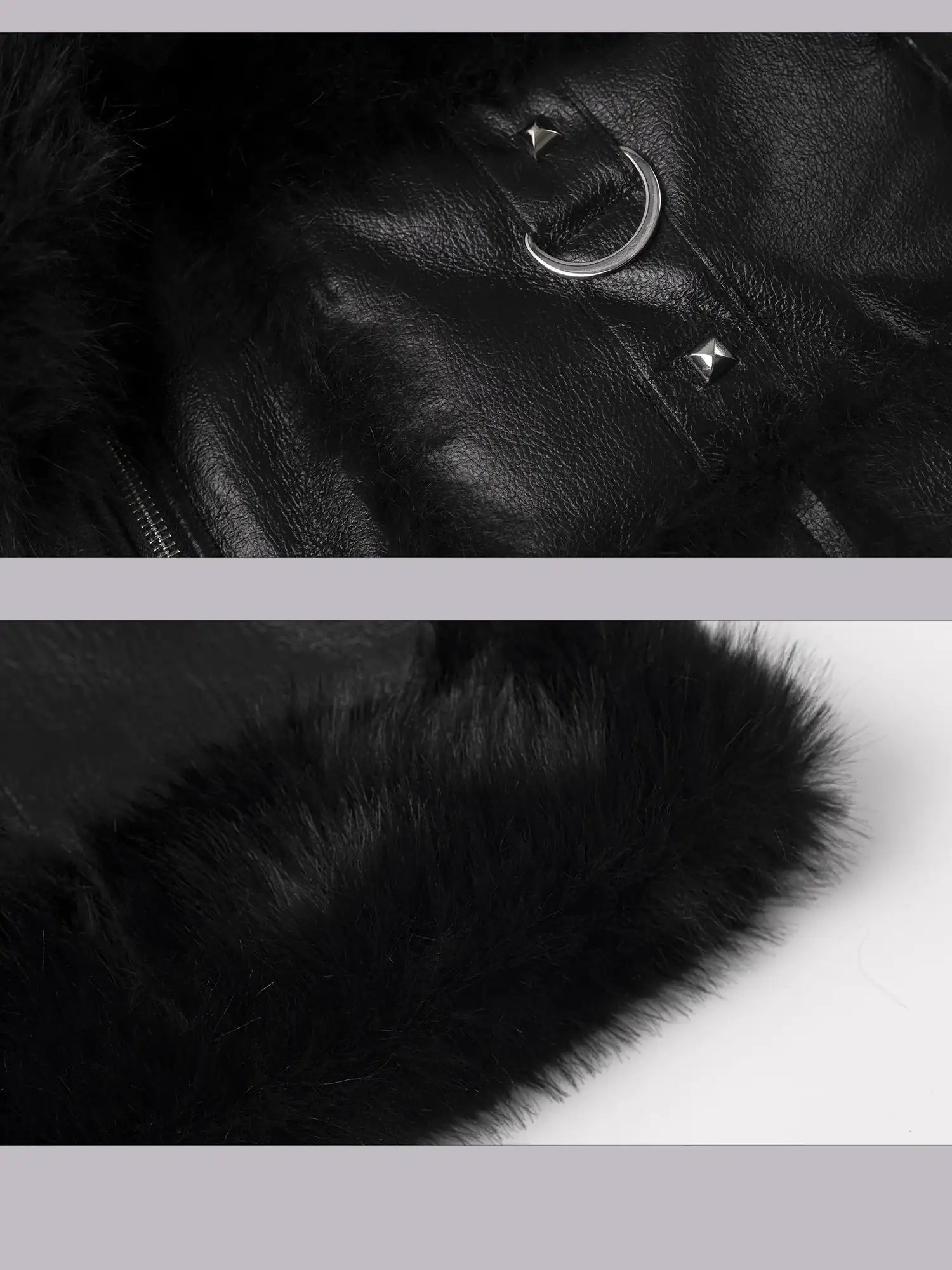 Frustration Garden Dark Punk Fur Trimmed Leather Jacket