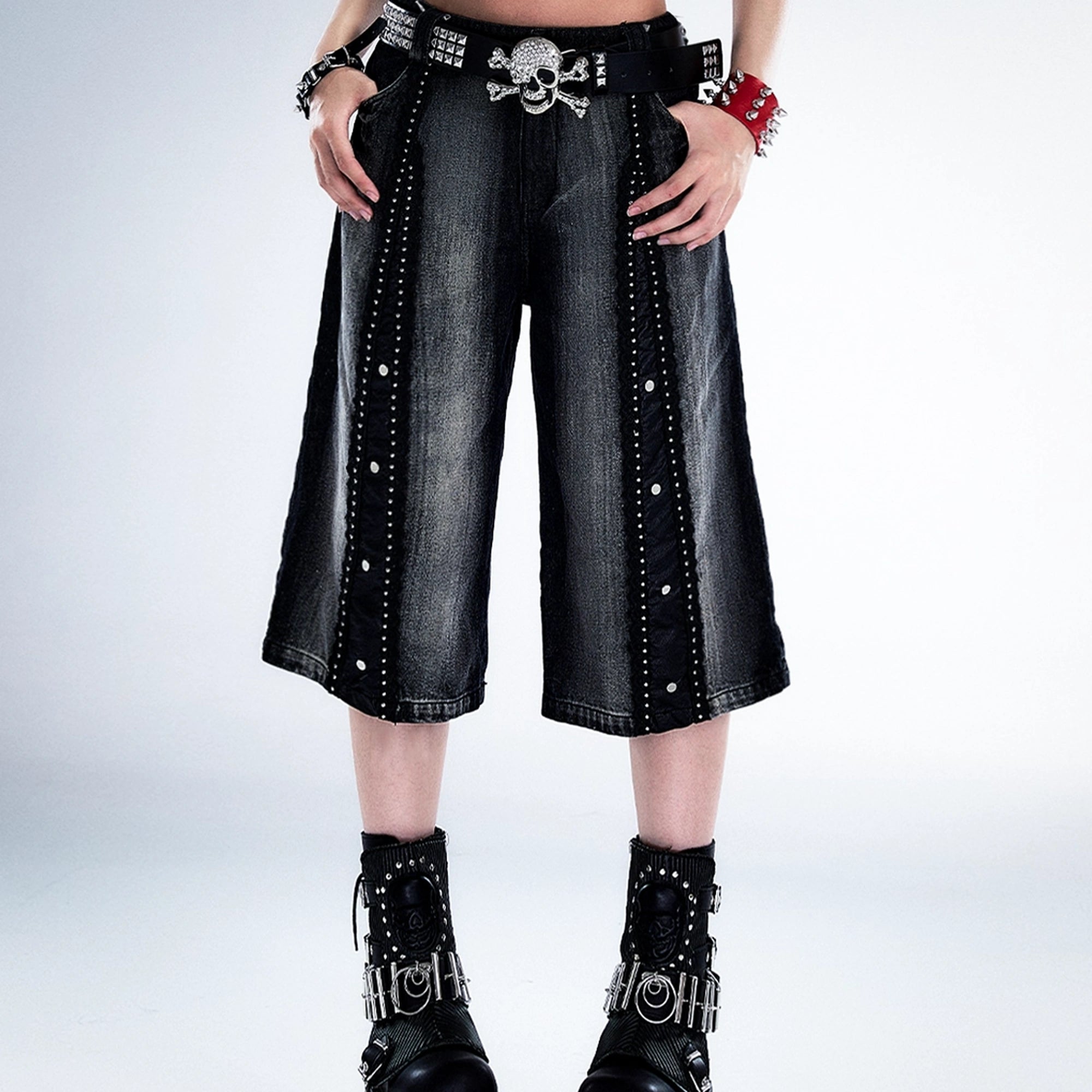 Frustration_Garden_Deconstructed_Denim_Wide_Leg_Punk_Shorts_MISSTT