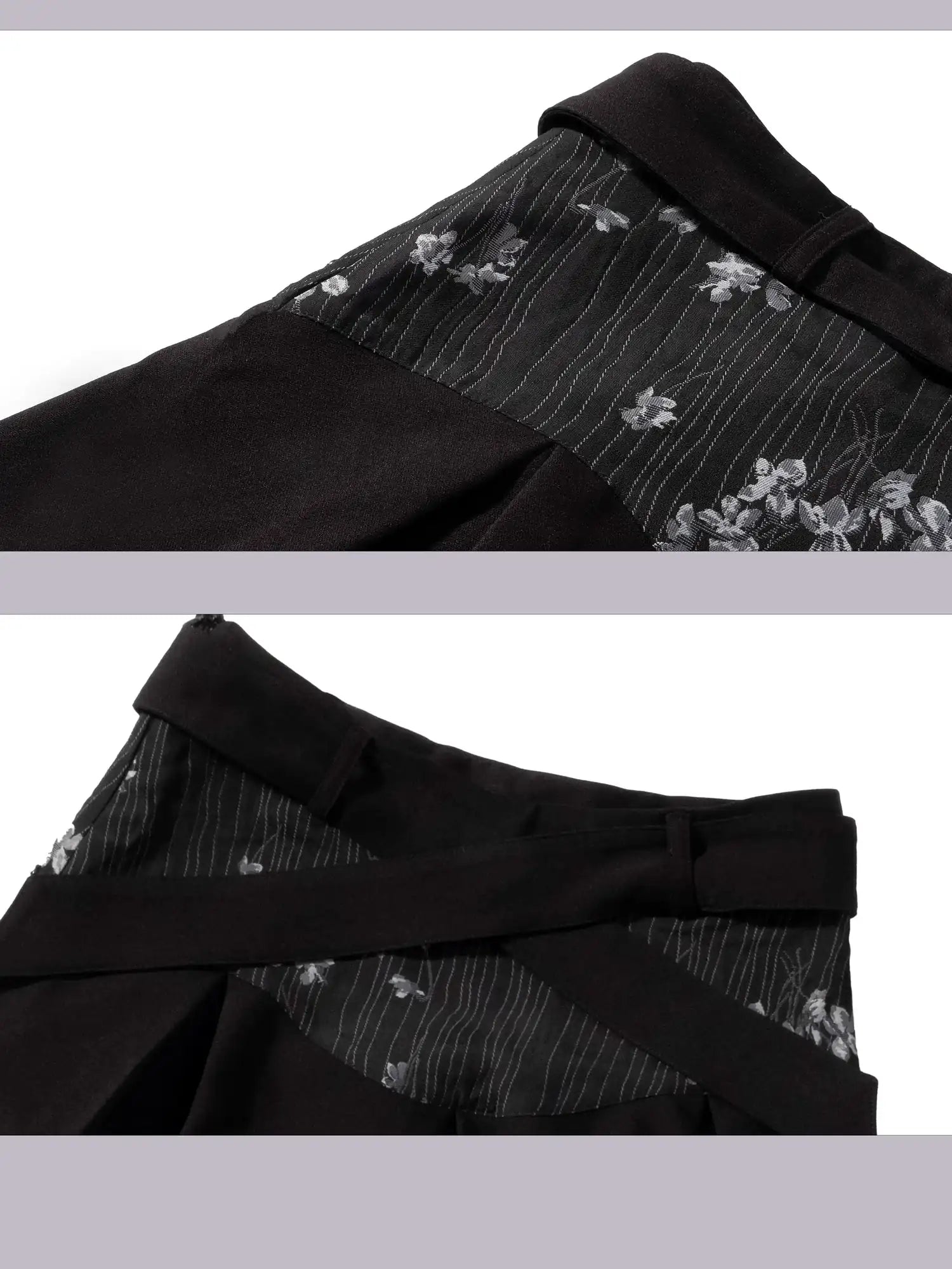 Deconstructed Punk A Line Skirt With Jacquard