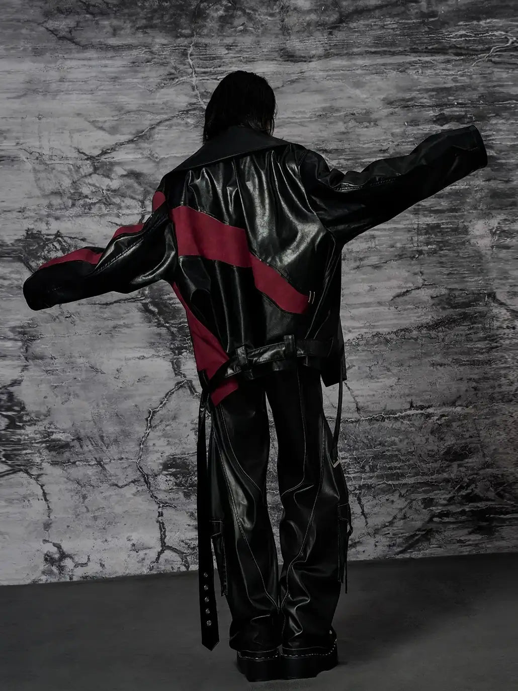 Heavy Distressed Punk Cracked Leather Jacket