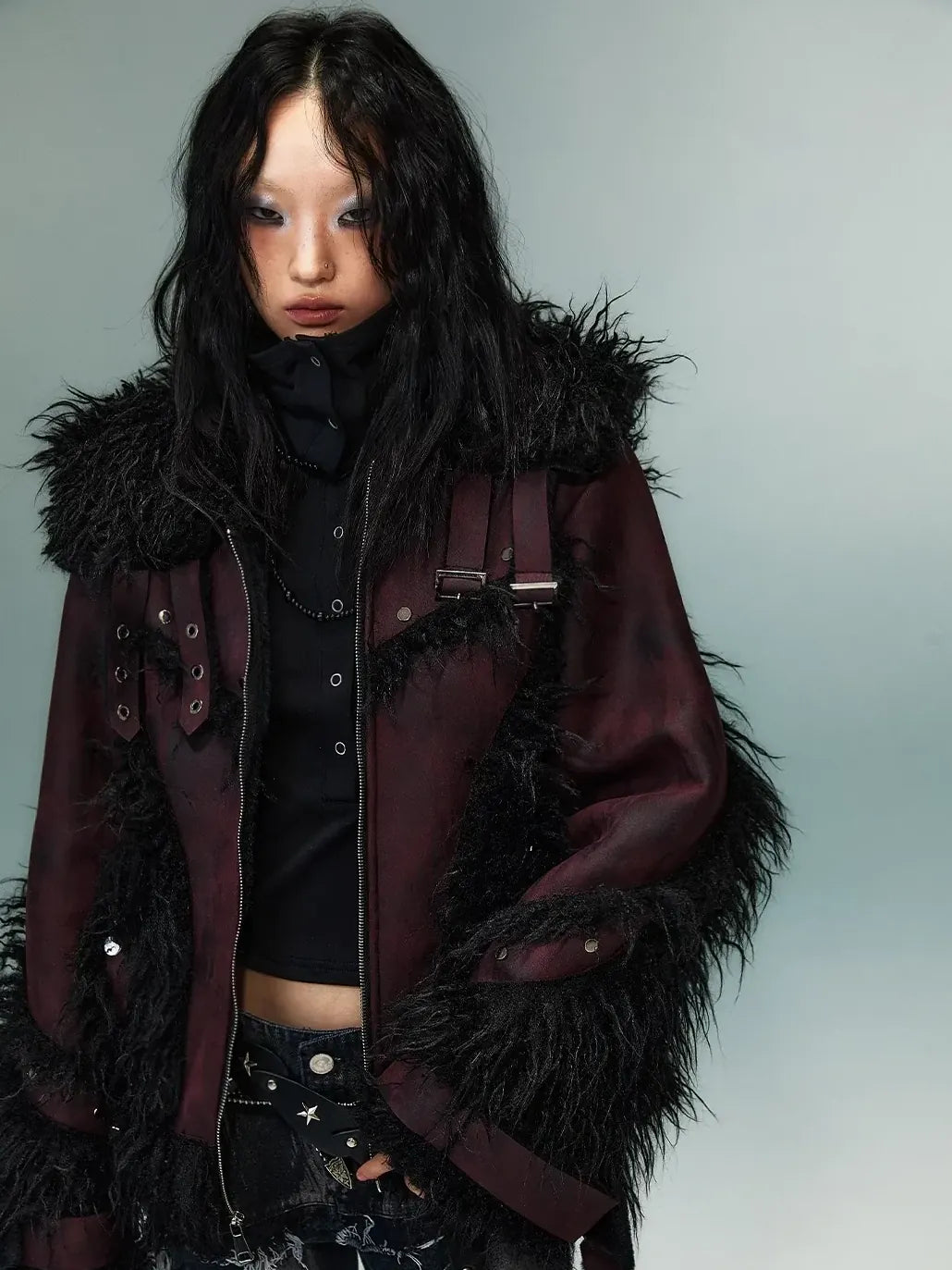 Frustration Garden Heavywork Punk Shearling Coat