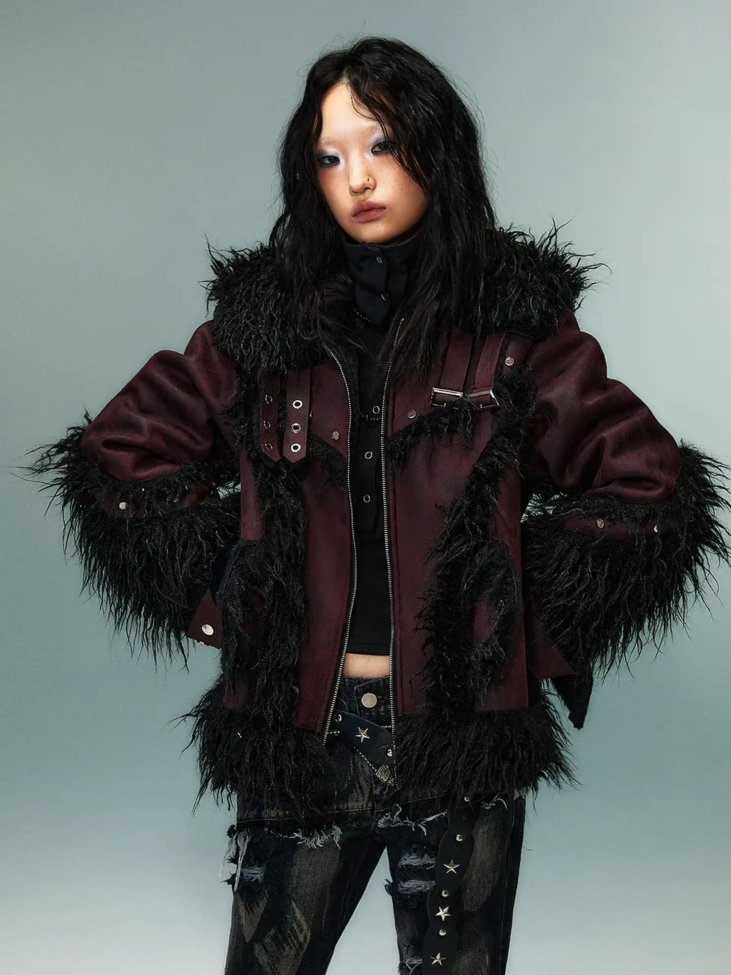 Frustration Garden Heavywork Punk Shearling Coat