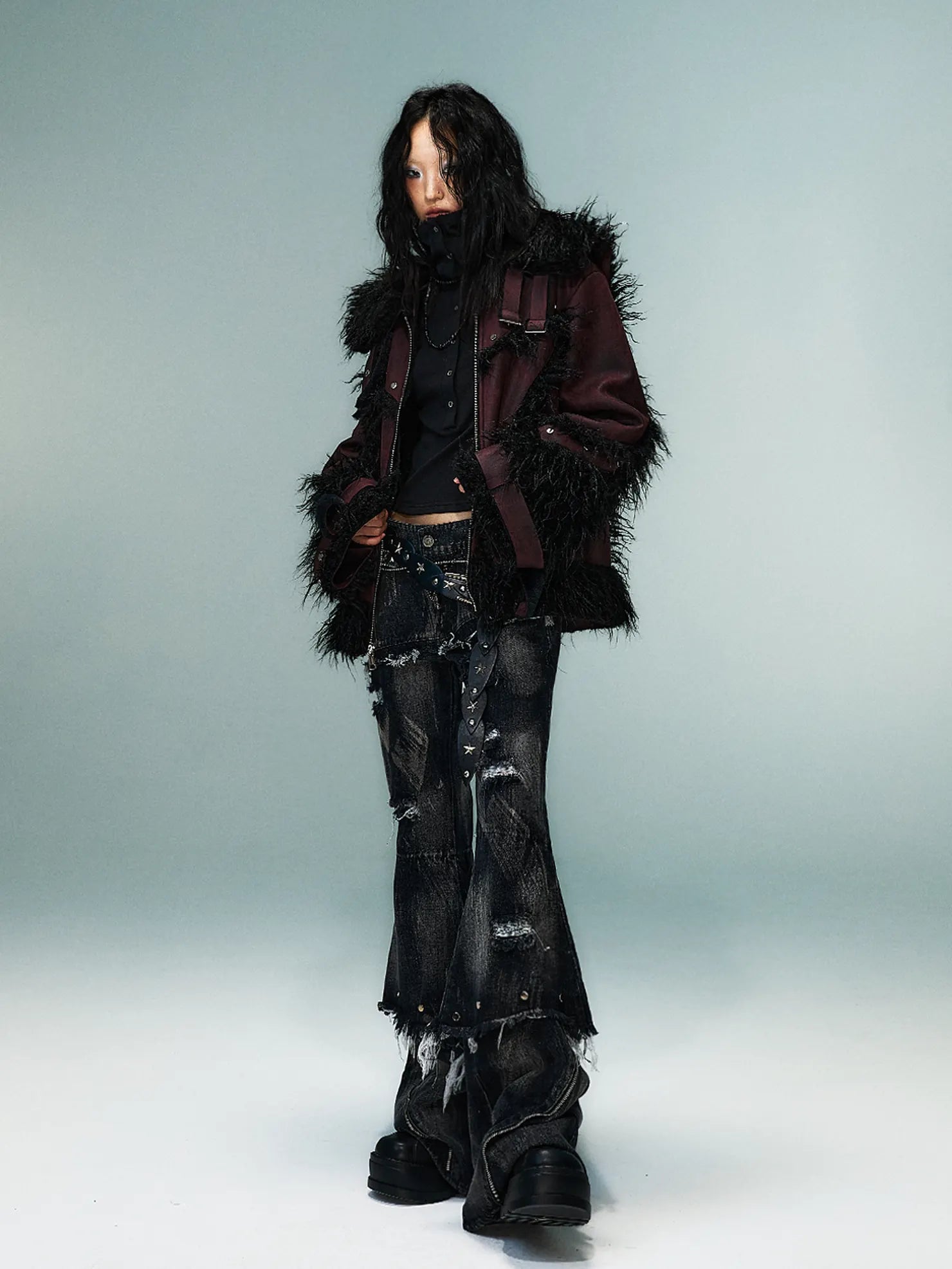 Frustration Garden Heavywork Punk Shearling Coat