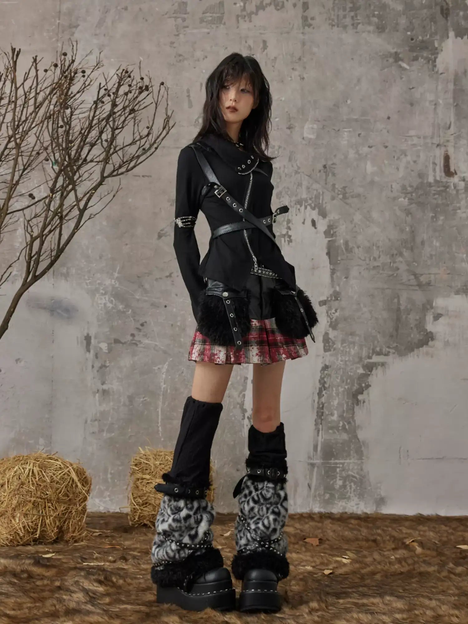 Frustration Garden Light Punk Leopard Leg Warmers