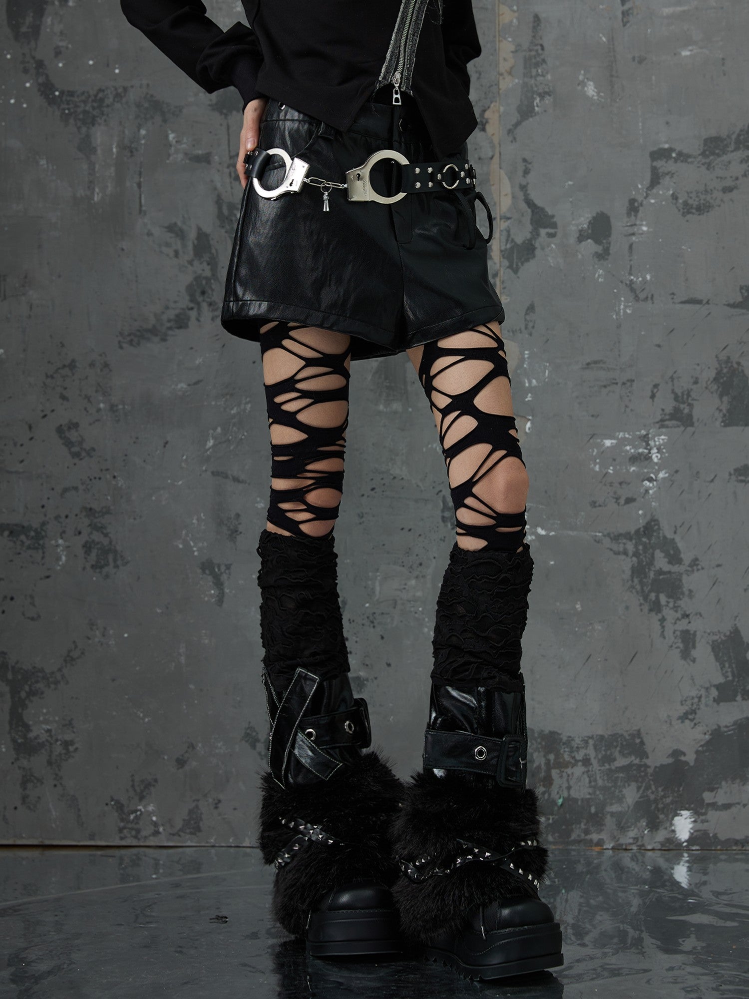 Frustration Garden Lost Garden Dark Punk Y2k Studded Handcuff Rebellious Women&