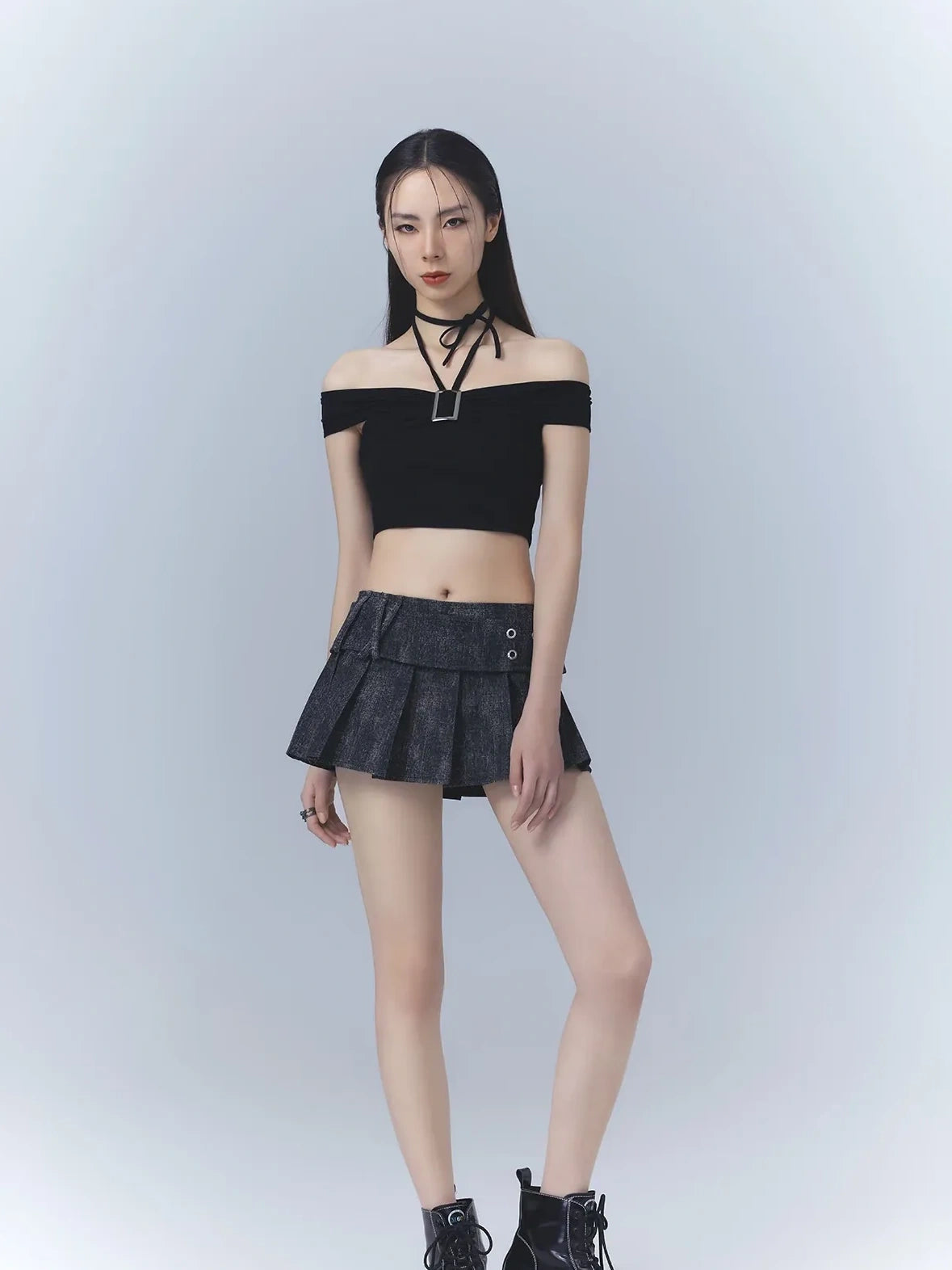 Frustration Garden One Shoulder Ribbed Crop Top