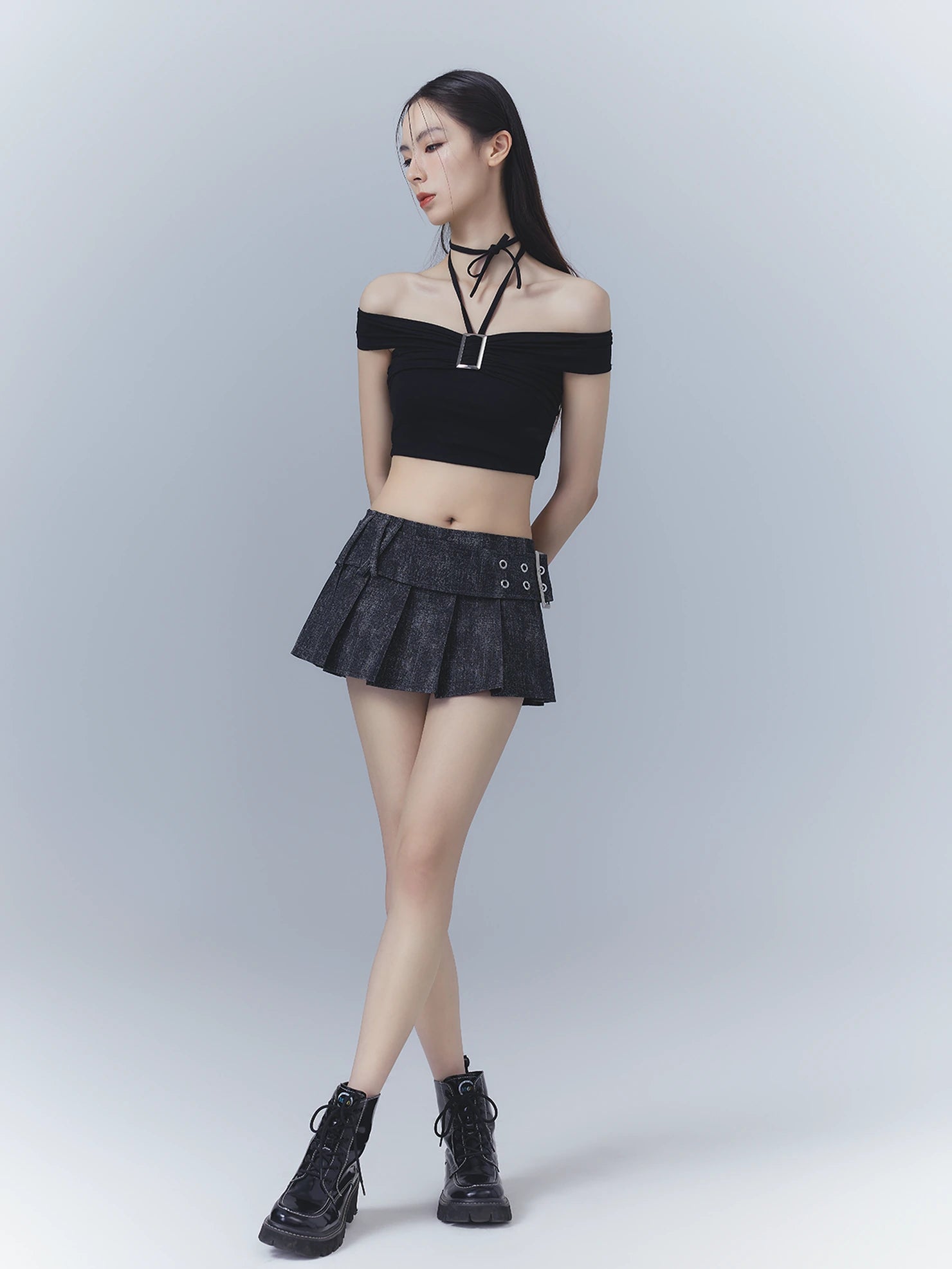 Frustration Garden One Shoulder Ribbed Crop Top