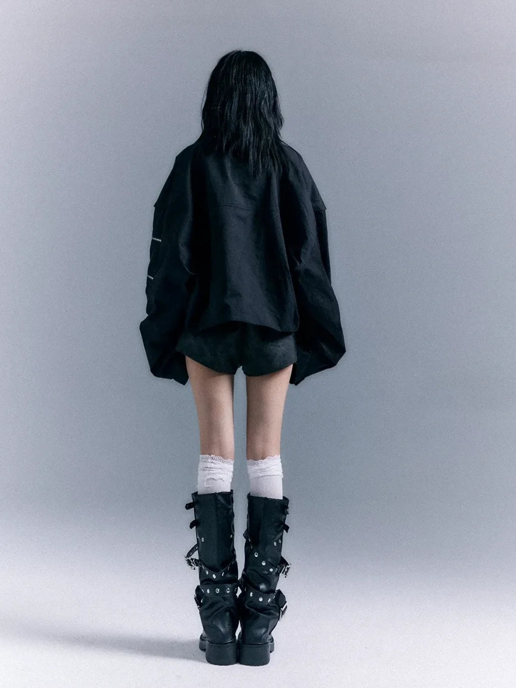 Frustration Garden Oversized Punk Aviator Jacket