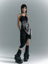 Frustration Garden Punk Asymmetry Rope Hem Slip Dress