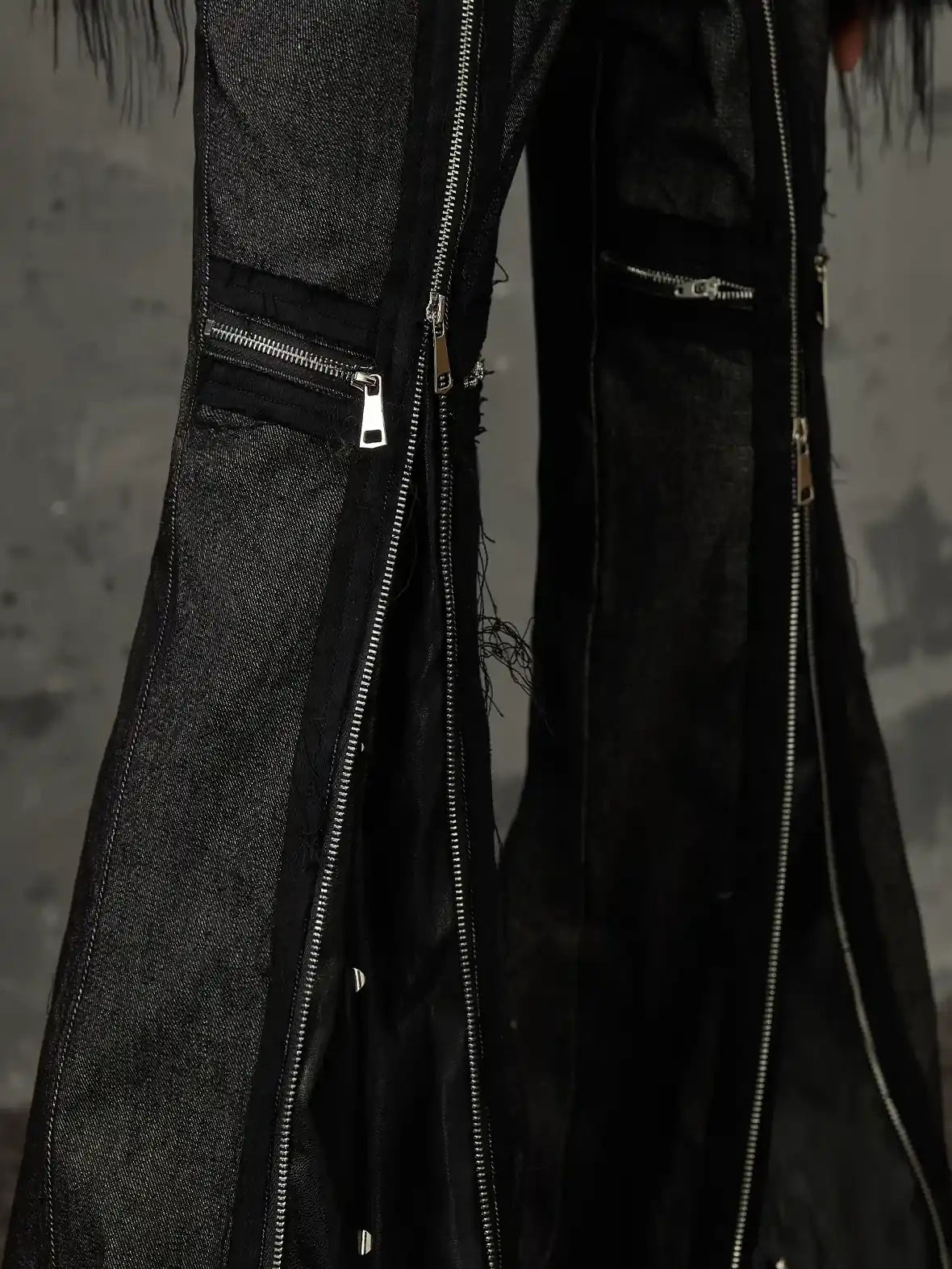 Frustration Garden Punk Chain Cross Flared Jeans