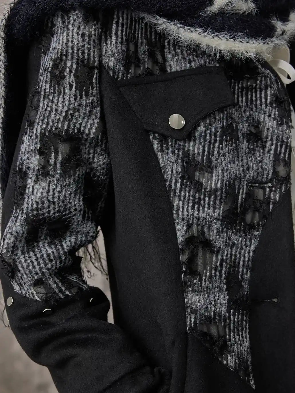 Frustration Garden Punk Inspired Wool Blend Long Coat