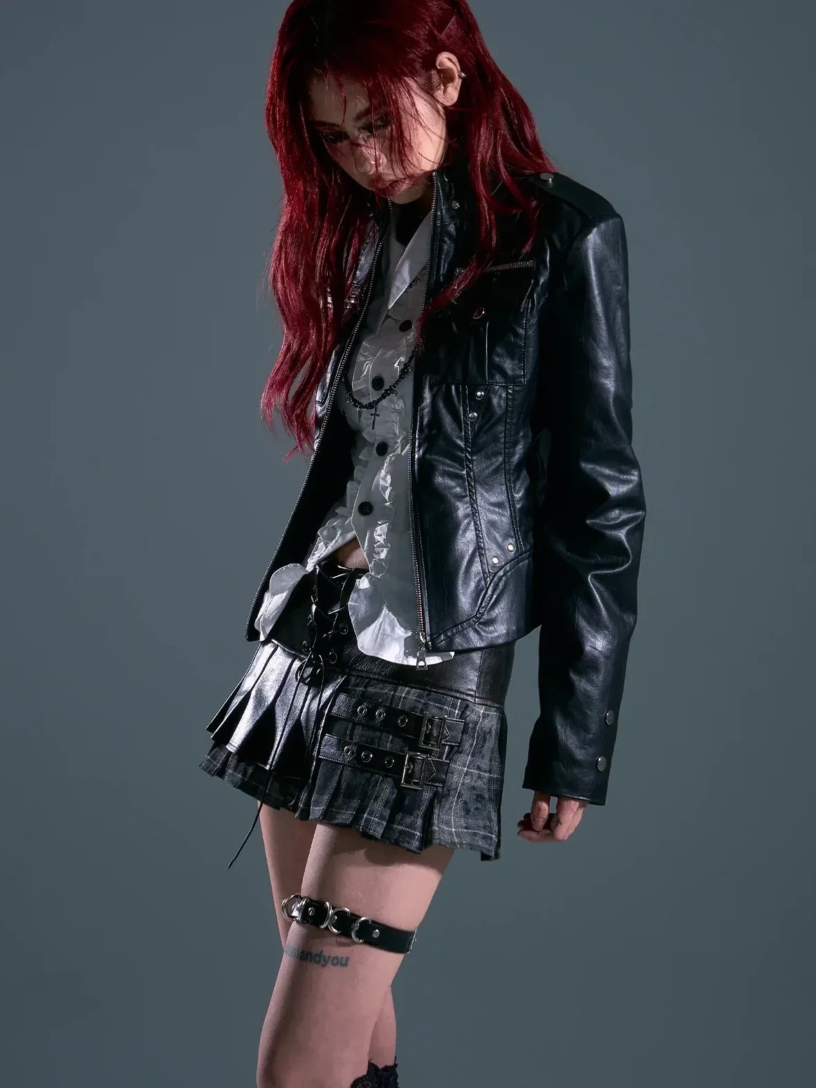 Frustration Garden Punk Rock Slim Fit Biker Jacket