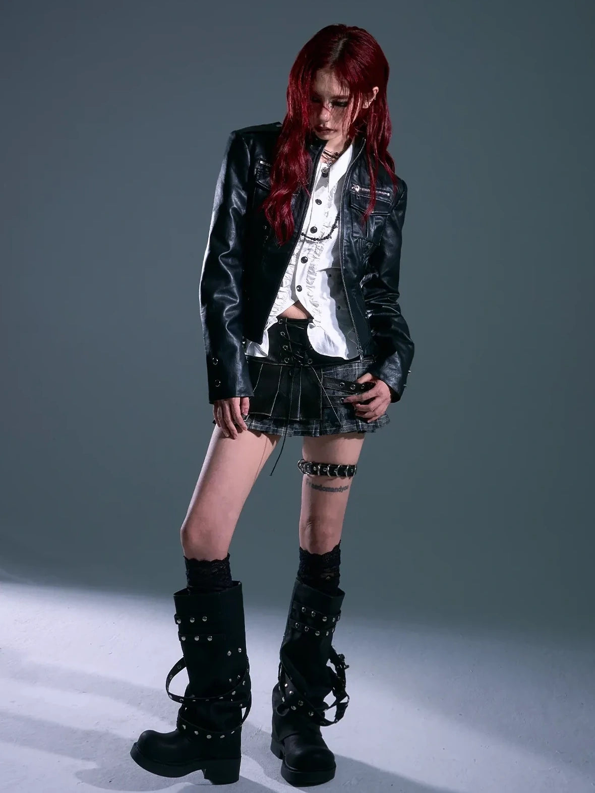 Frustration Garden Punk Rock Slim Fit Biker Jacket