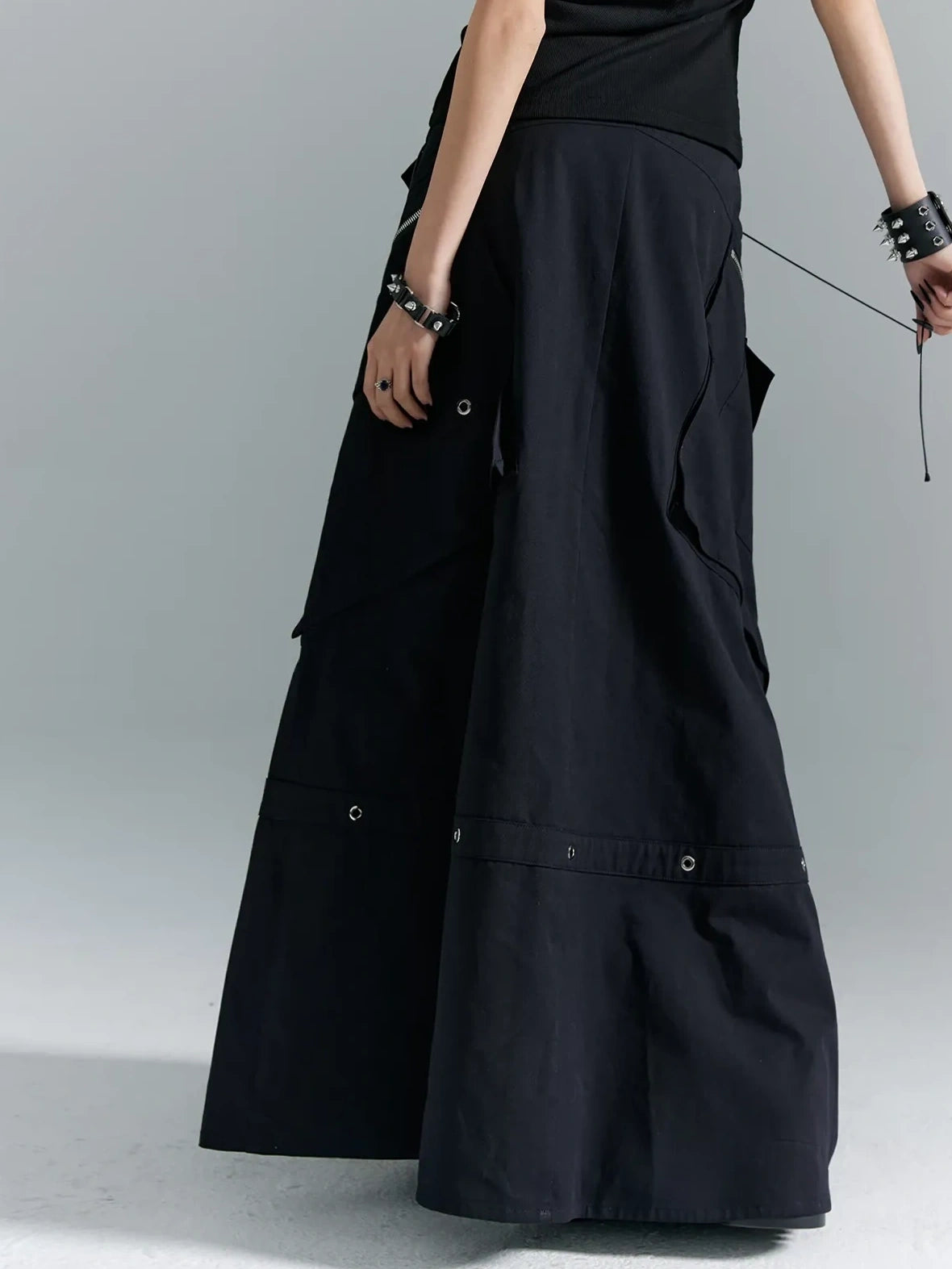 Frustration Garden Punk Soul Metal Trim A Line Maxi Skirt