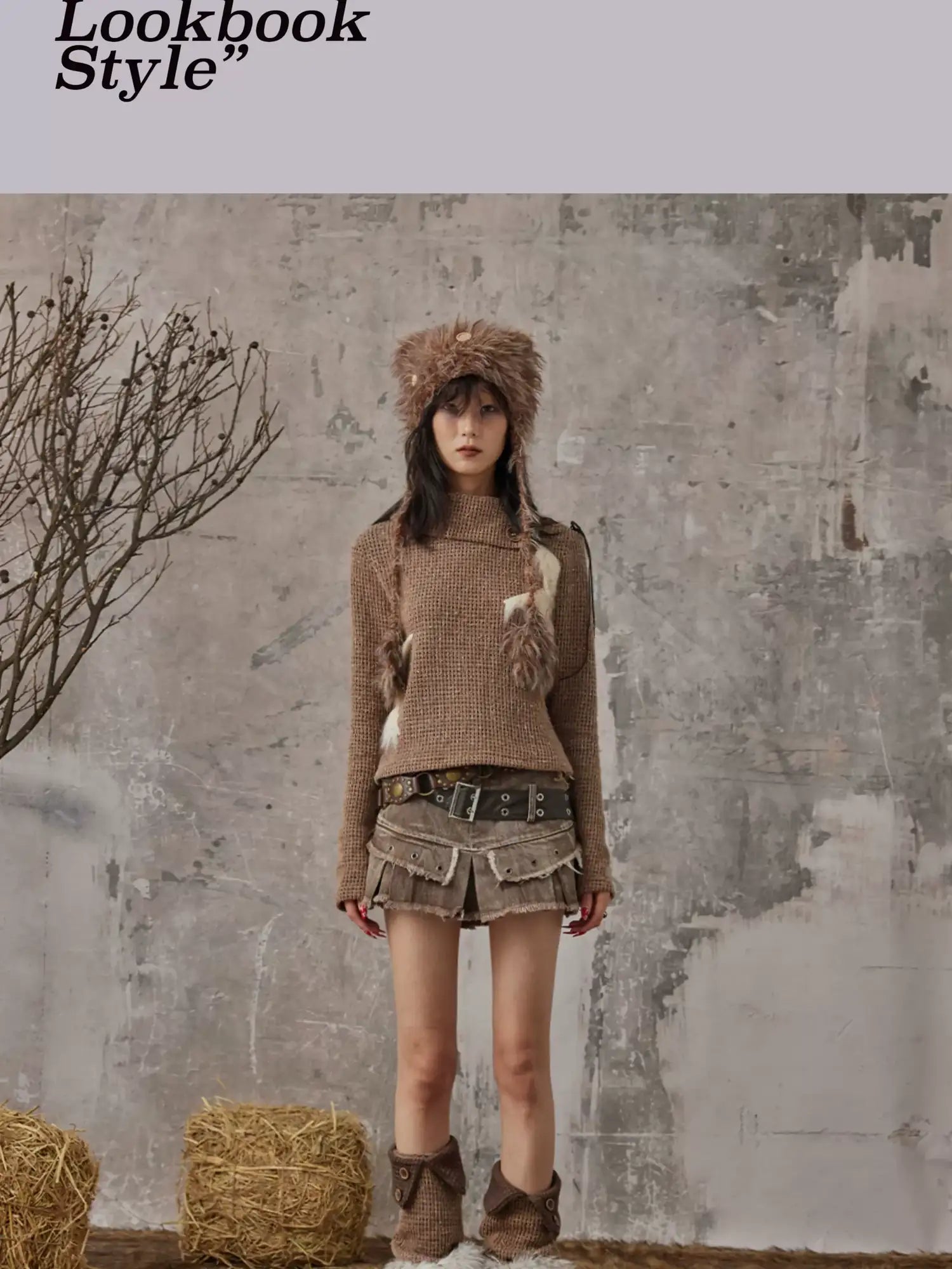 Frustration Garden Retro Y2K Knit Button Up Mohair Leg Warmers