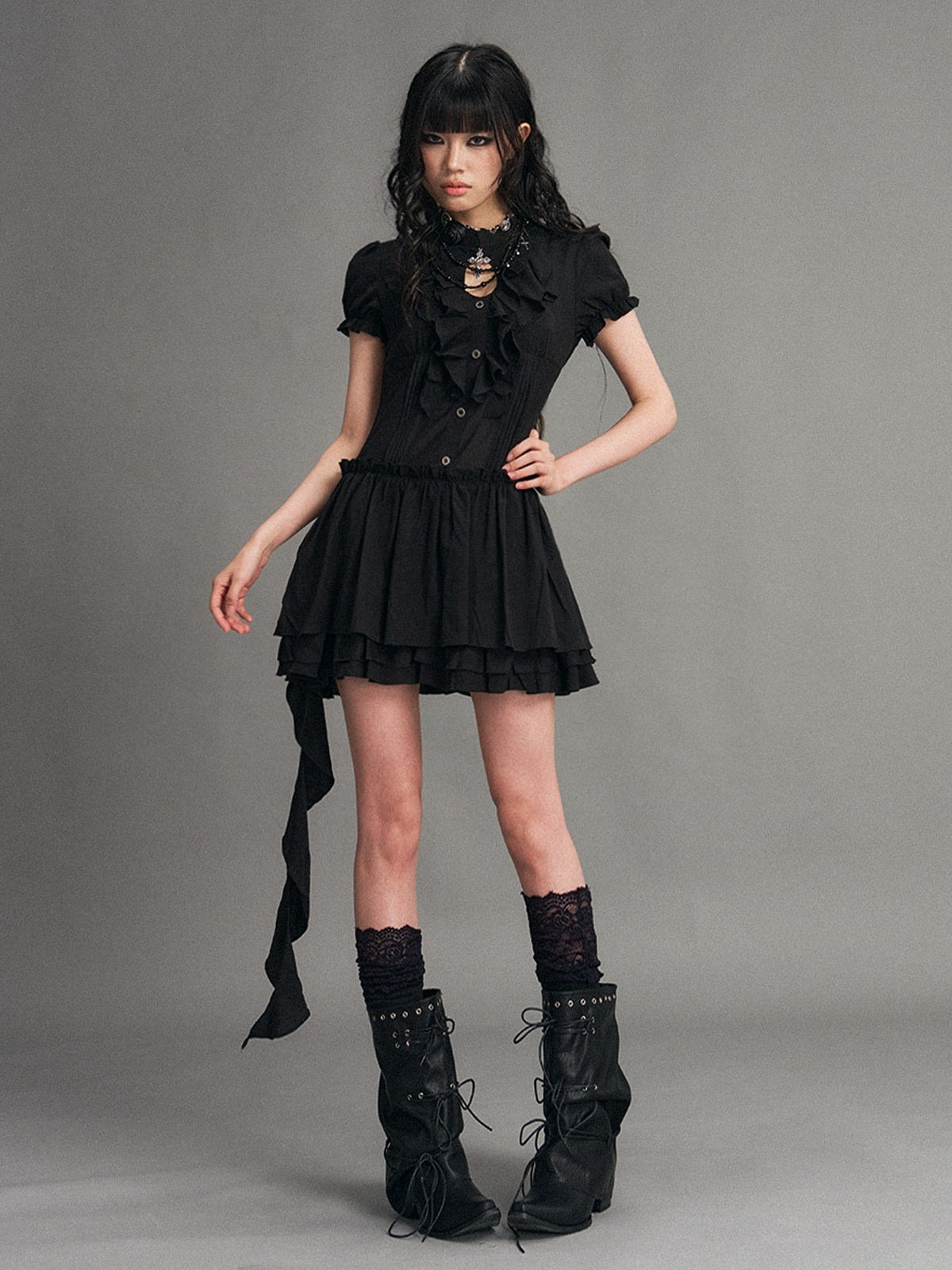 Frustration_Garden_Ruffled_Patchwork_Dark_Punk_Puff_Sleeve_Women&