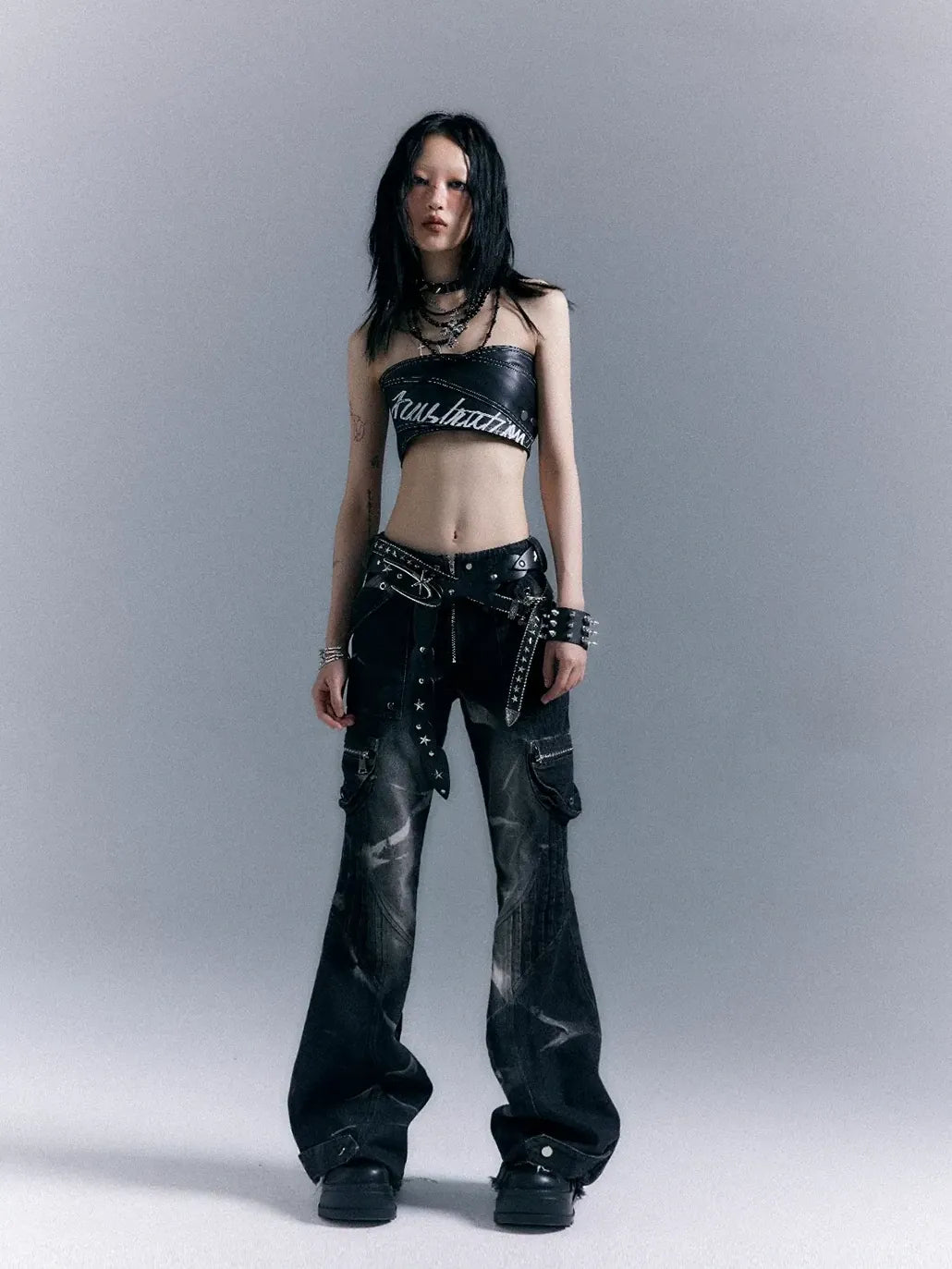 Street Punk Washed Flared Jeans