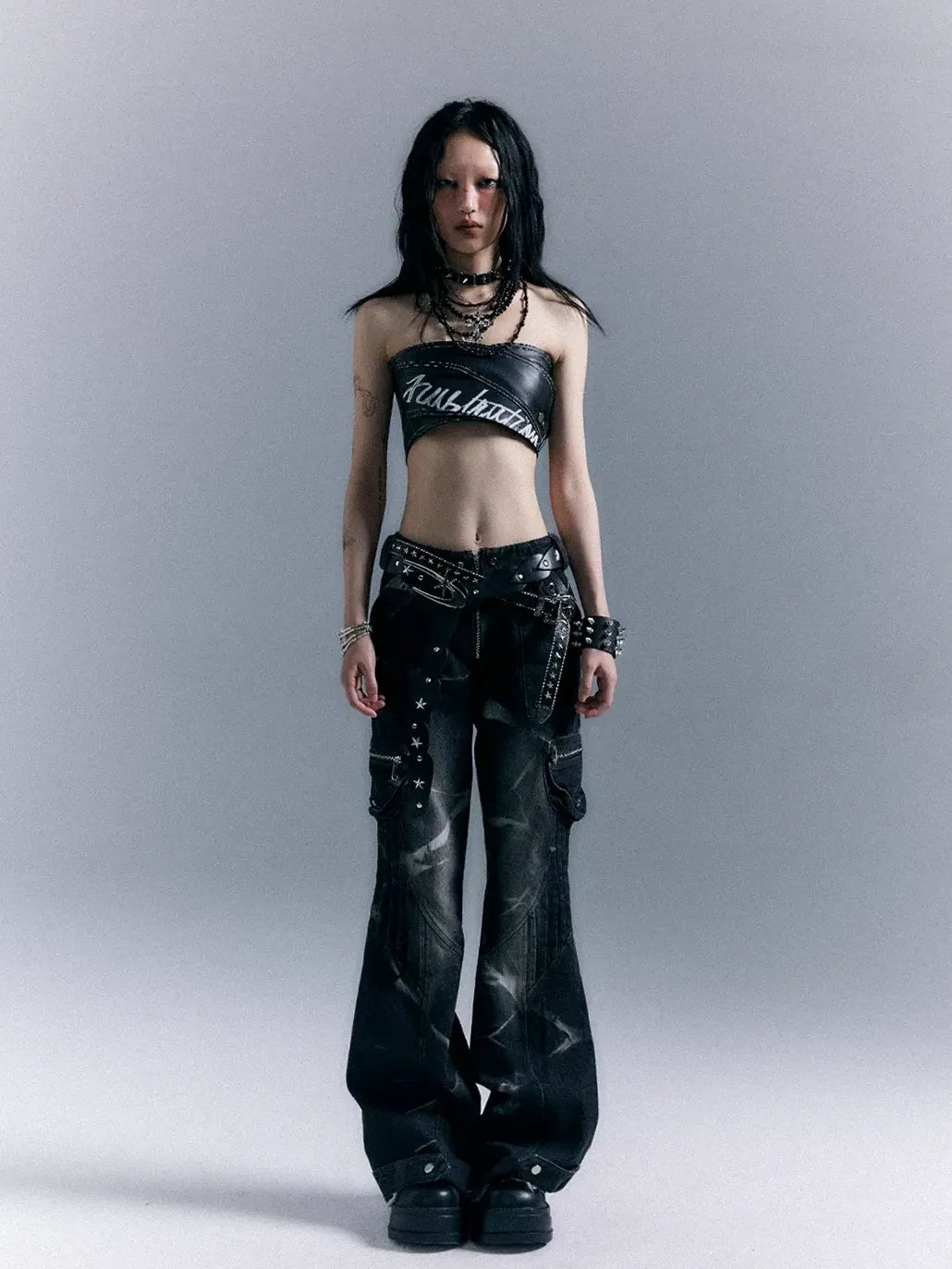 Street Punk Washed Flared Jeans