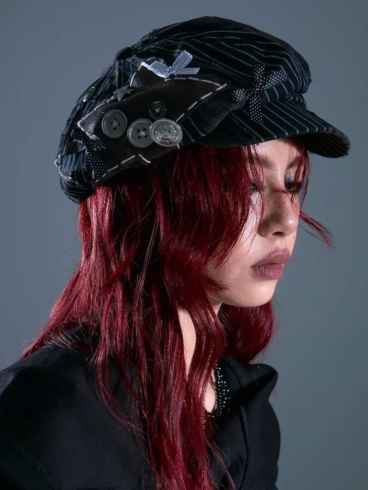 Frustration Garden Vintage Plaid Newsboy Cap With Star Embroidery