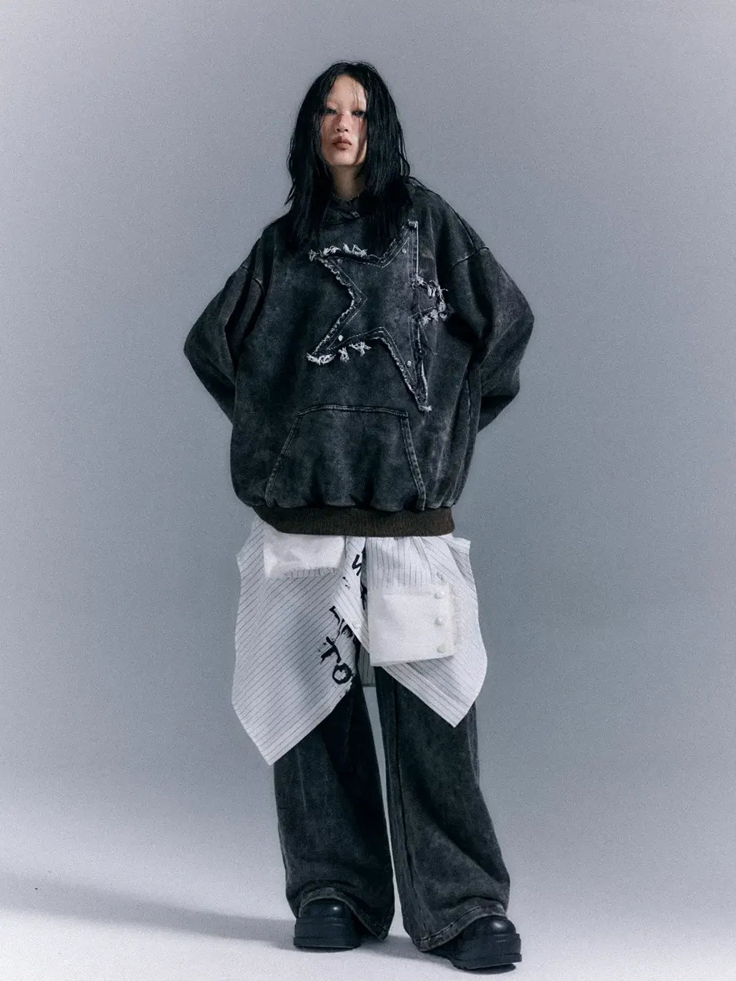 Vintage Punk Washed Star Hoodie