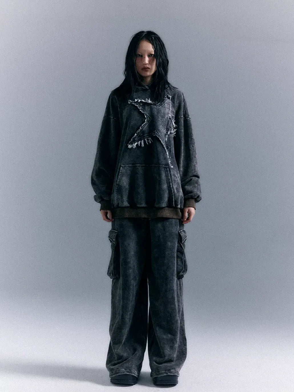 Vintage Punk Washed Star Hoodie