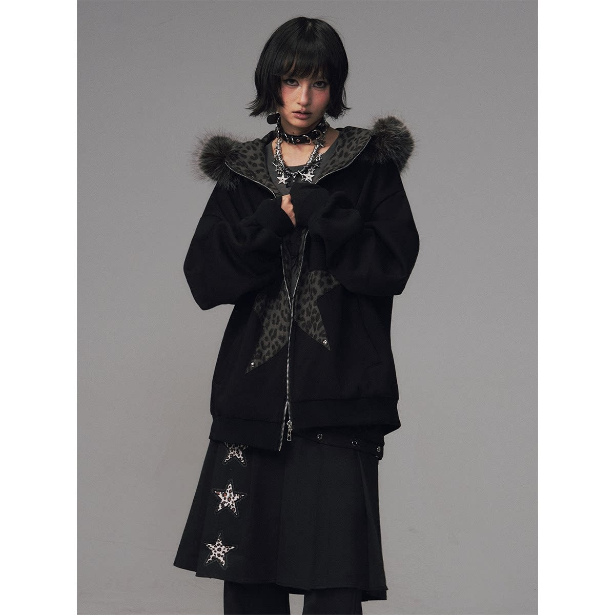 Frustration_Garden_Warm_Fleece_Lined_Loose_Hooded_Zipper_Fur_Collar_Patchwork_Unisex_Black_Hoodies_MISSTT