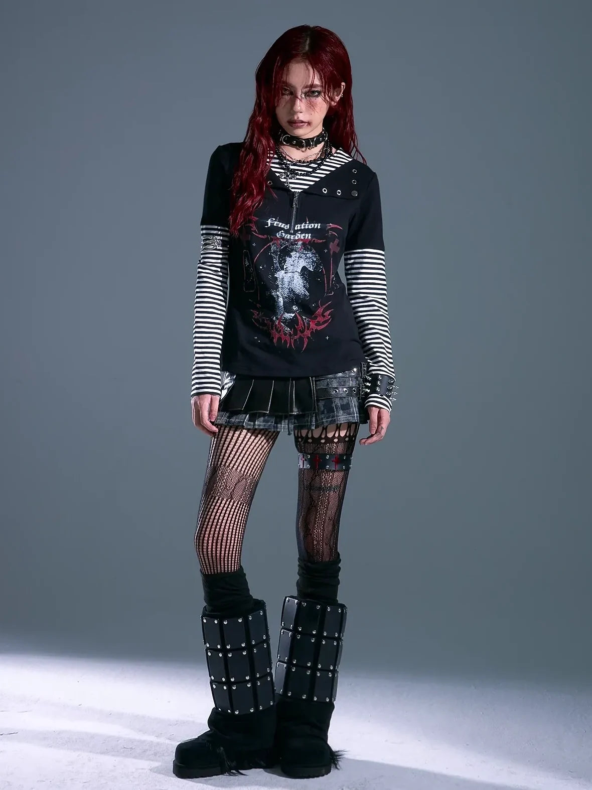 Frustration Garden Whisper Of Eternal Night Punk Stripe Tee