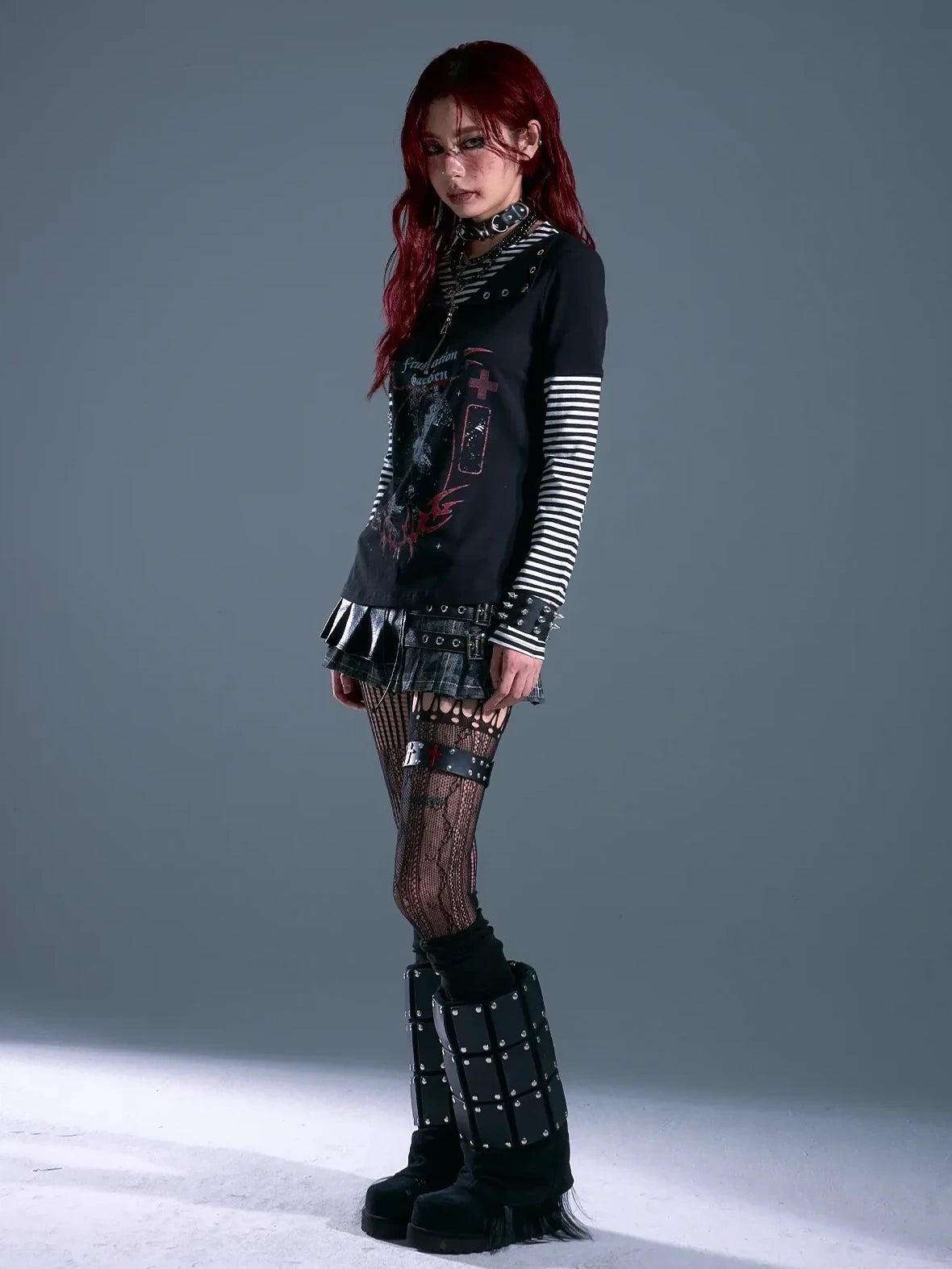 Frustration Garden Whisper Of Eternal Night Punk Stripe Tee