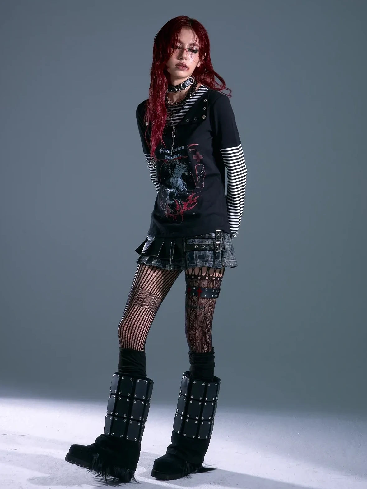 Frustration Garden Whisper Of Eternal Night Punk Stripe Tee