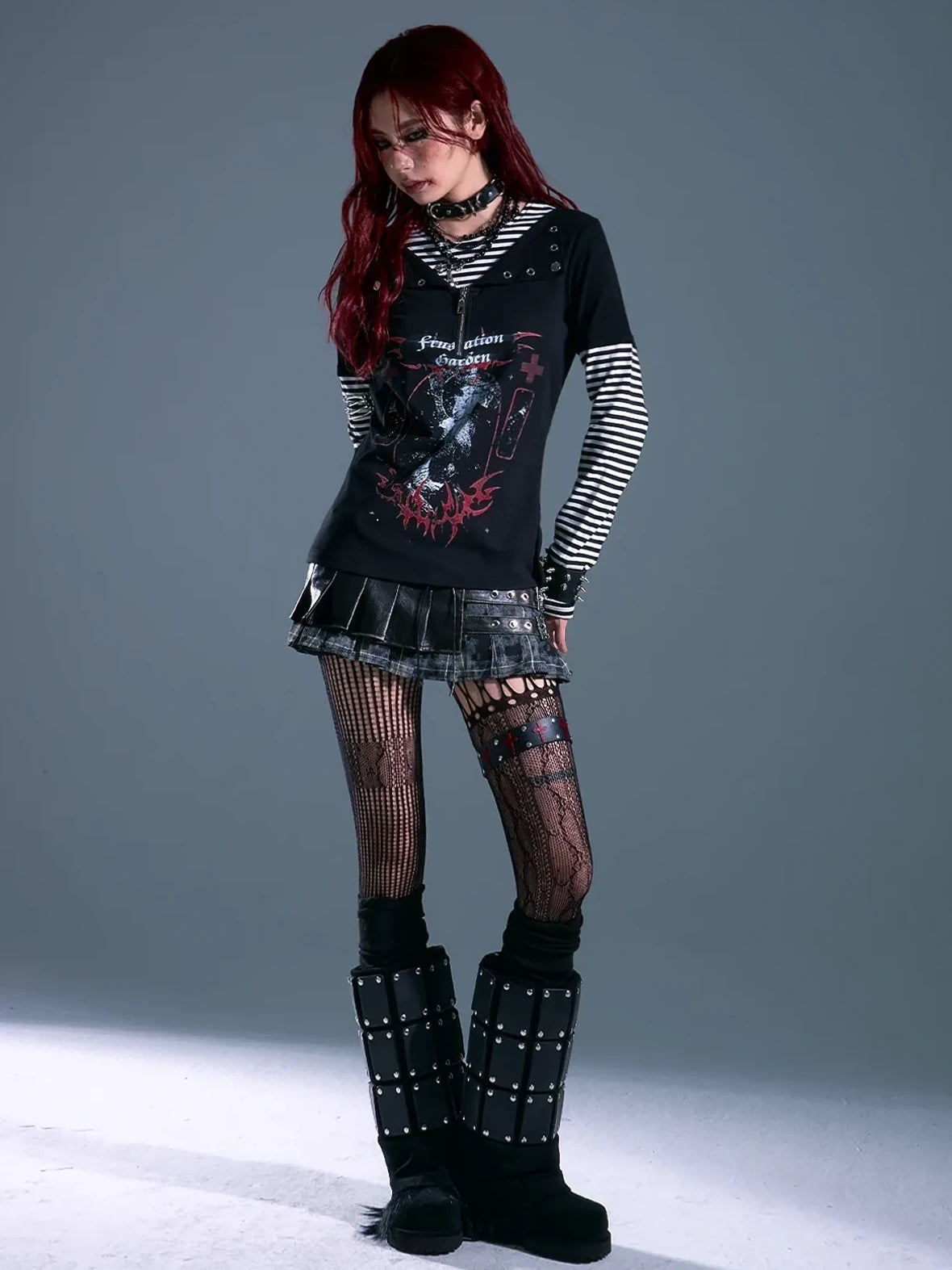 Frustration Garden Whisper Of Eternal Night Punk Stripe Tee