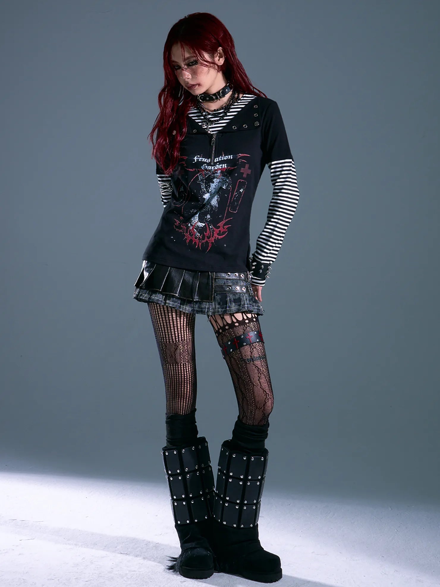 Frustration Garden Whisper Of Eternal Night Punk Stripe Tee