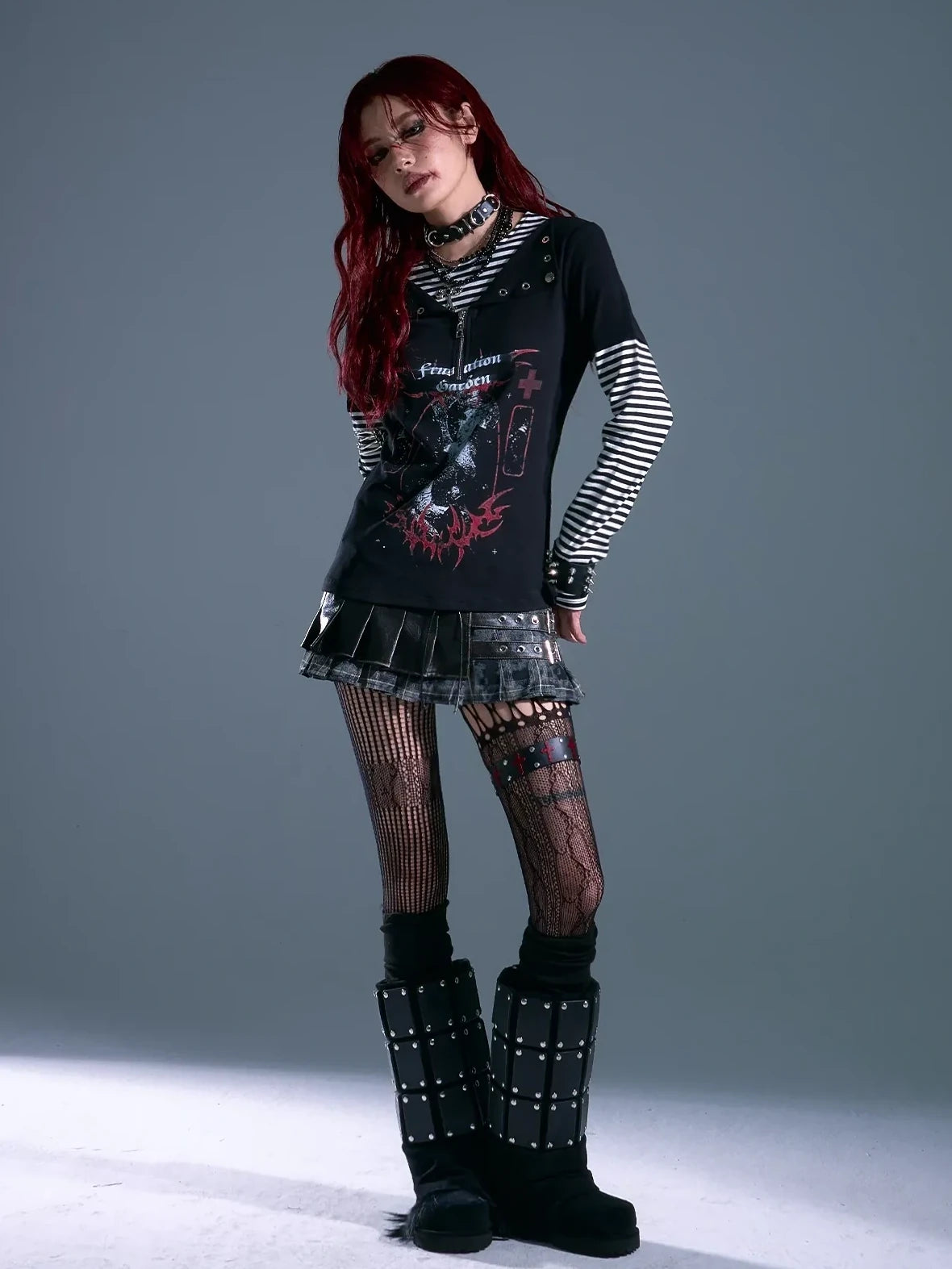 Frustration Garden Whisper Of Eternal Night Punk Stripe Tee