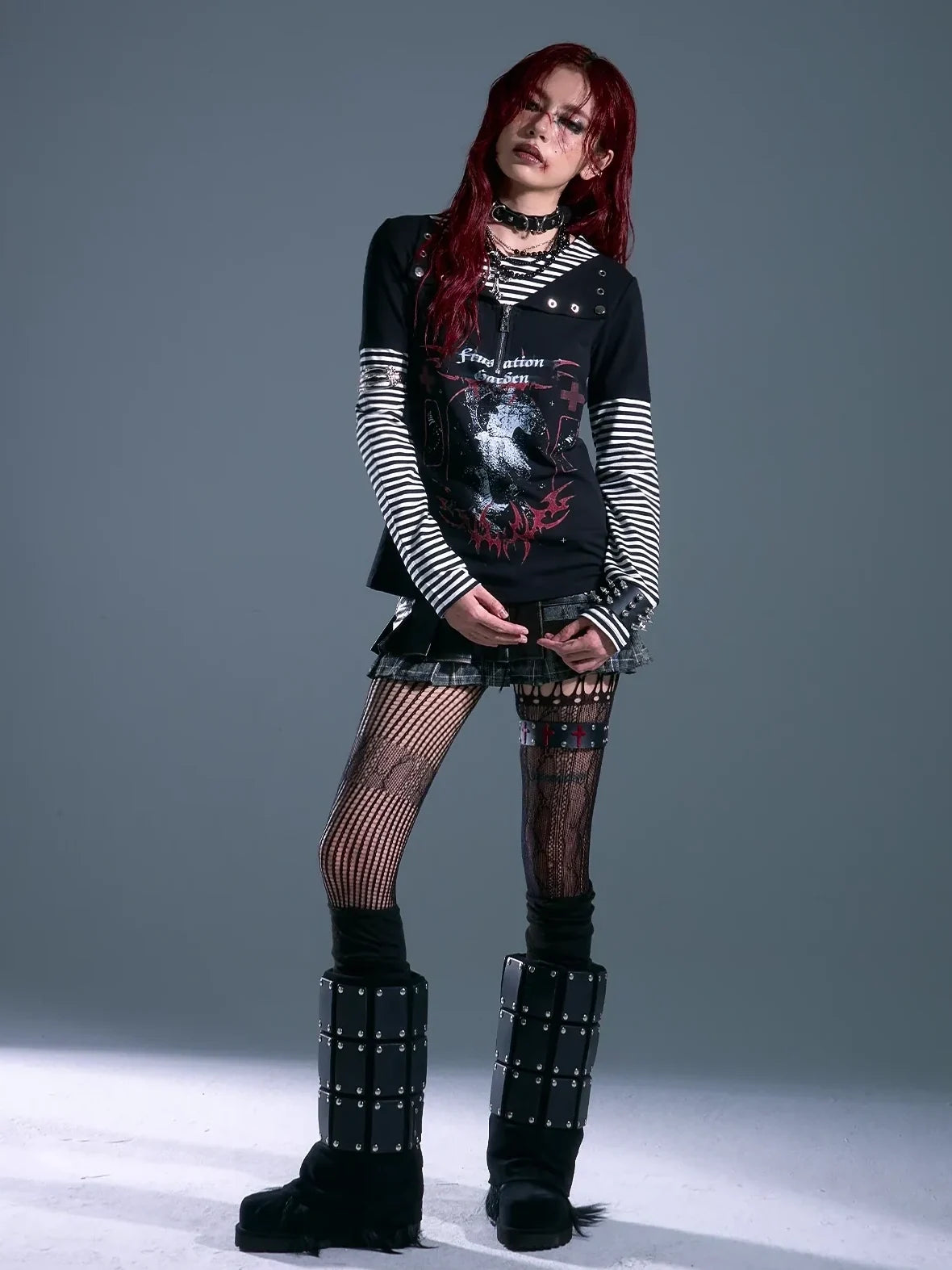 Frustration Garden Whisper Of Eternal Night Punk Stripe Tee