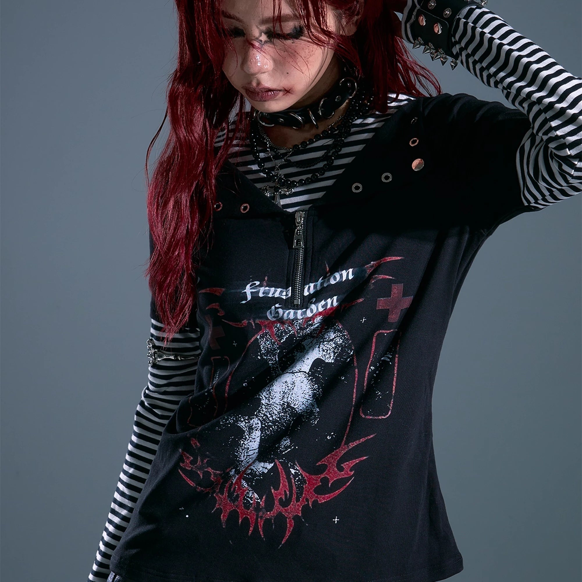 Frustration_Garden_Whisper_Of_Eternal_Night_Punk_Stripe_Tee_MISSTT