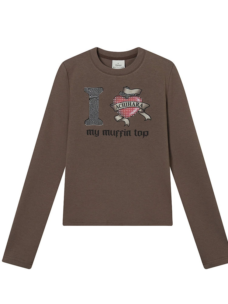 I Love My Muffin Top T-Shirt With 3D Heart Print