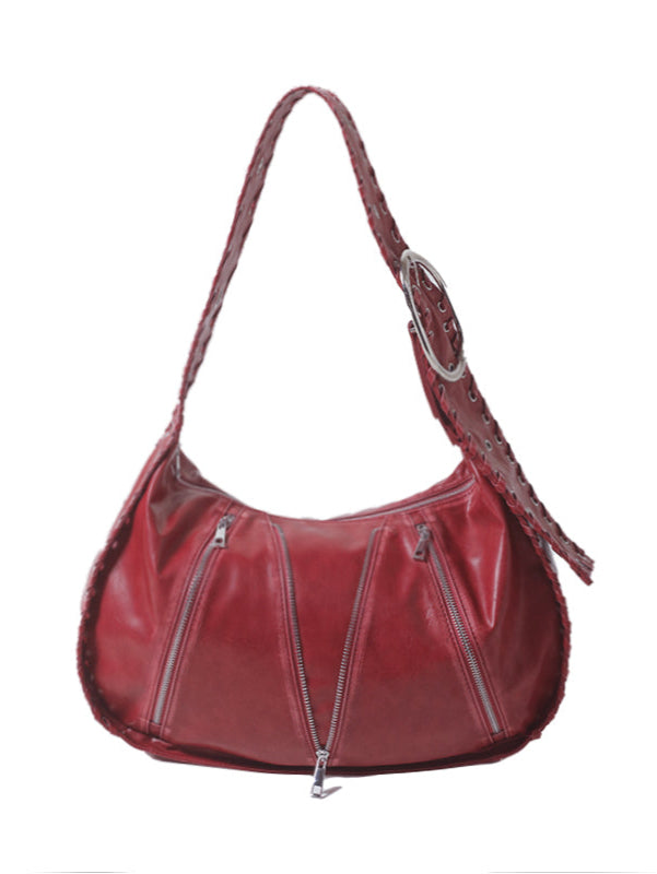 2th Desire Vintage Woven Red Shoulder Bag With Large Capacity