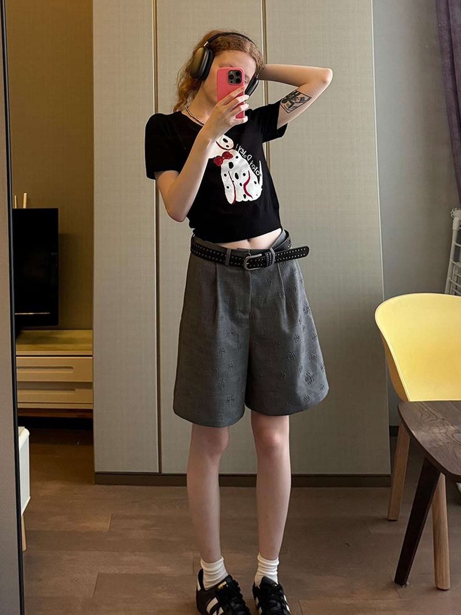 DIDDI MODA Fun Dotted Dog Knit Tee