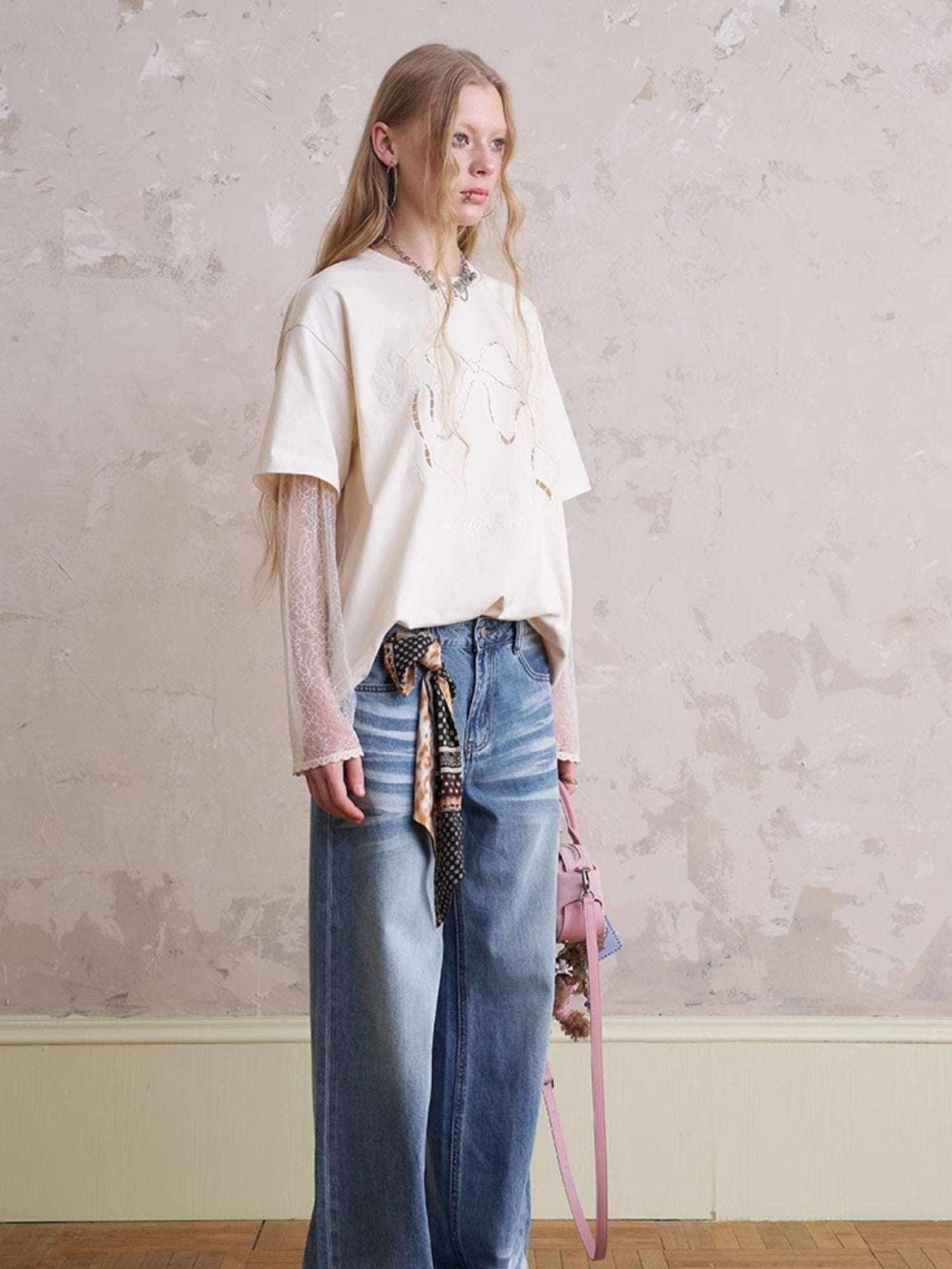 DIDDI MODA Funny Puppy Print Loose T Shirt With Layered Pants Set