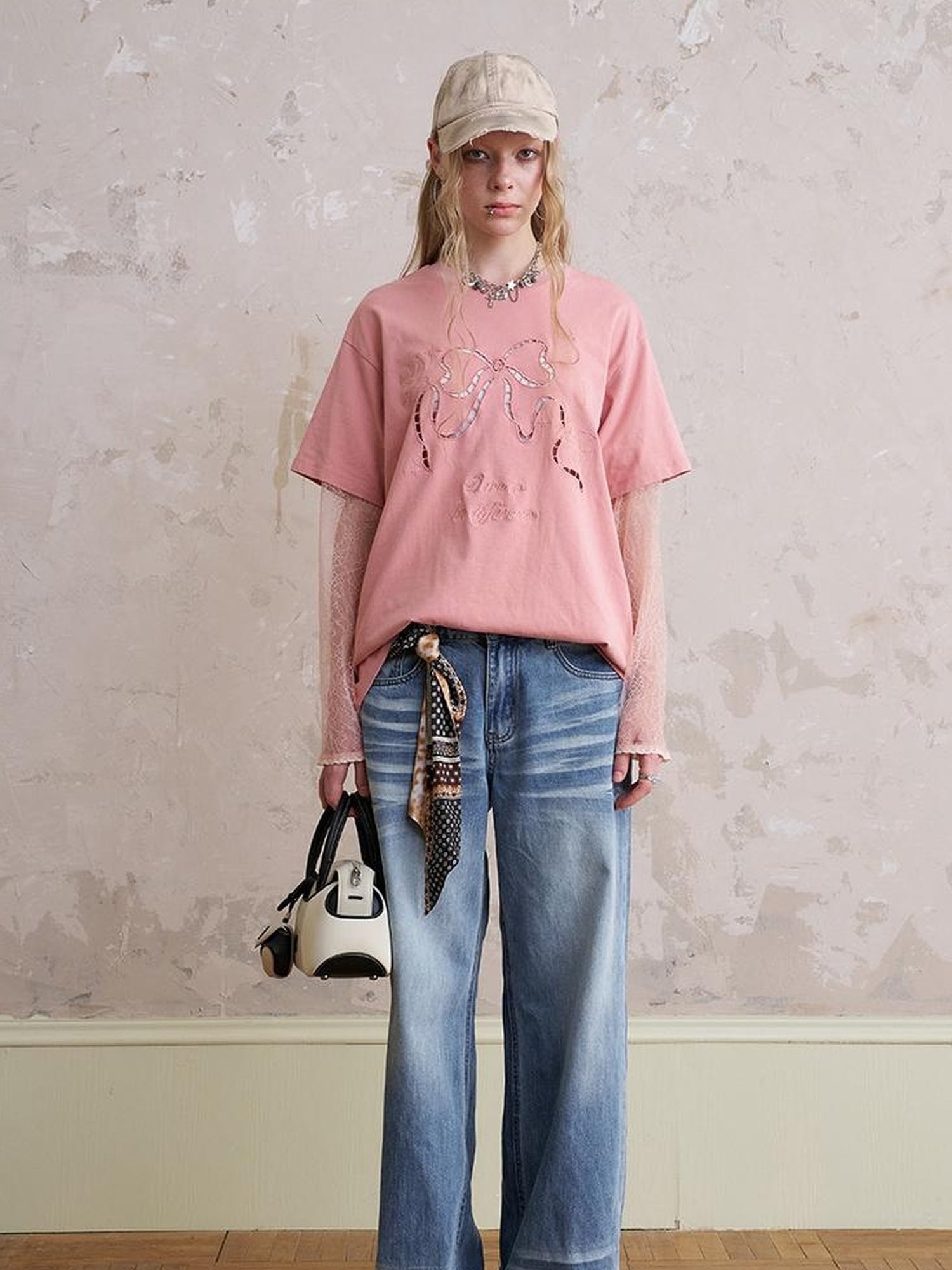 DIDDI MODA Funny Puppy Print Loose T Shirt With Layered Pants Set