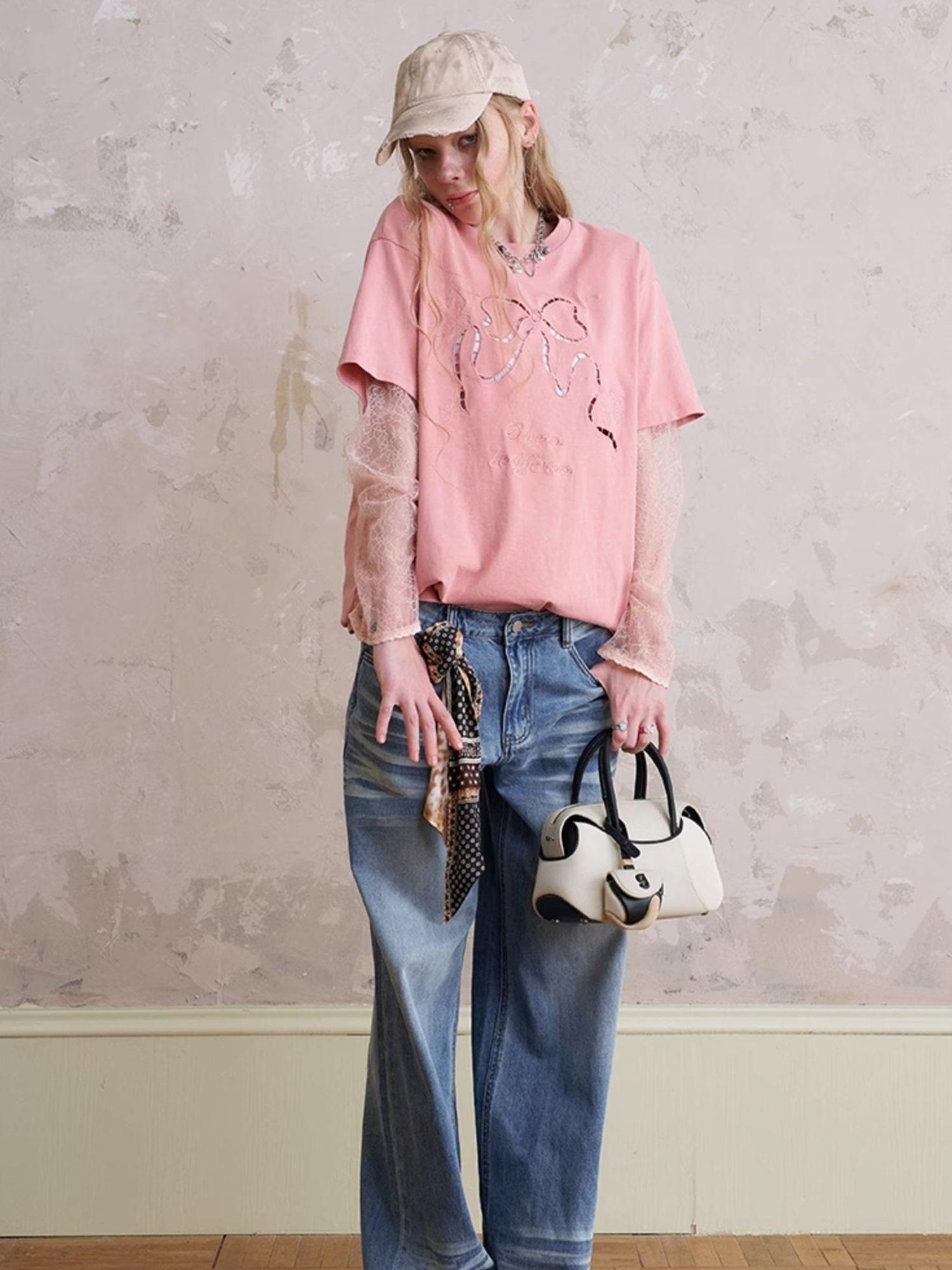 DIDDI MODA Funny Puppy Print Loose T Shirt With Layered Pants Set