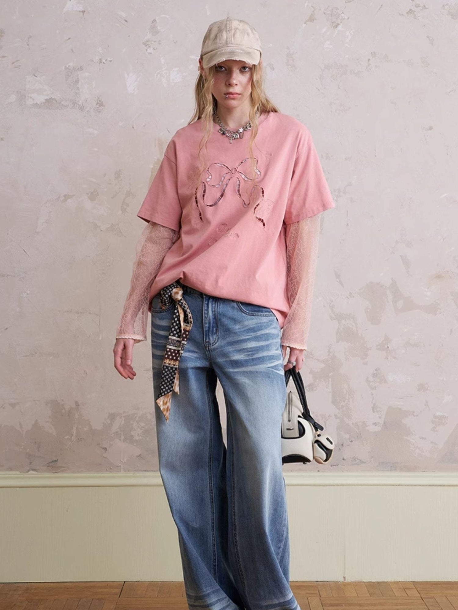 DIDDI MODA Funny Puppy Print Loose T Shirt With Layered Pants Set